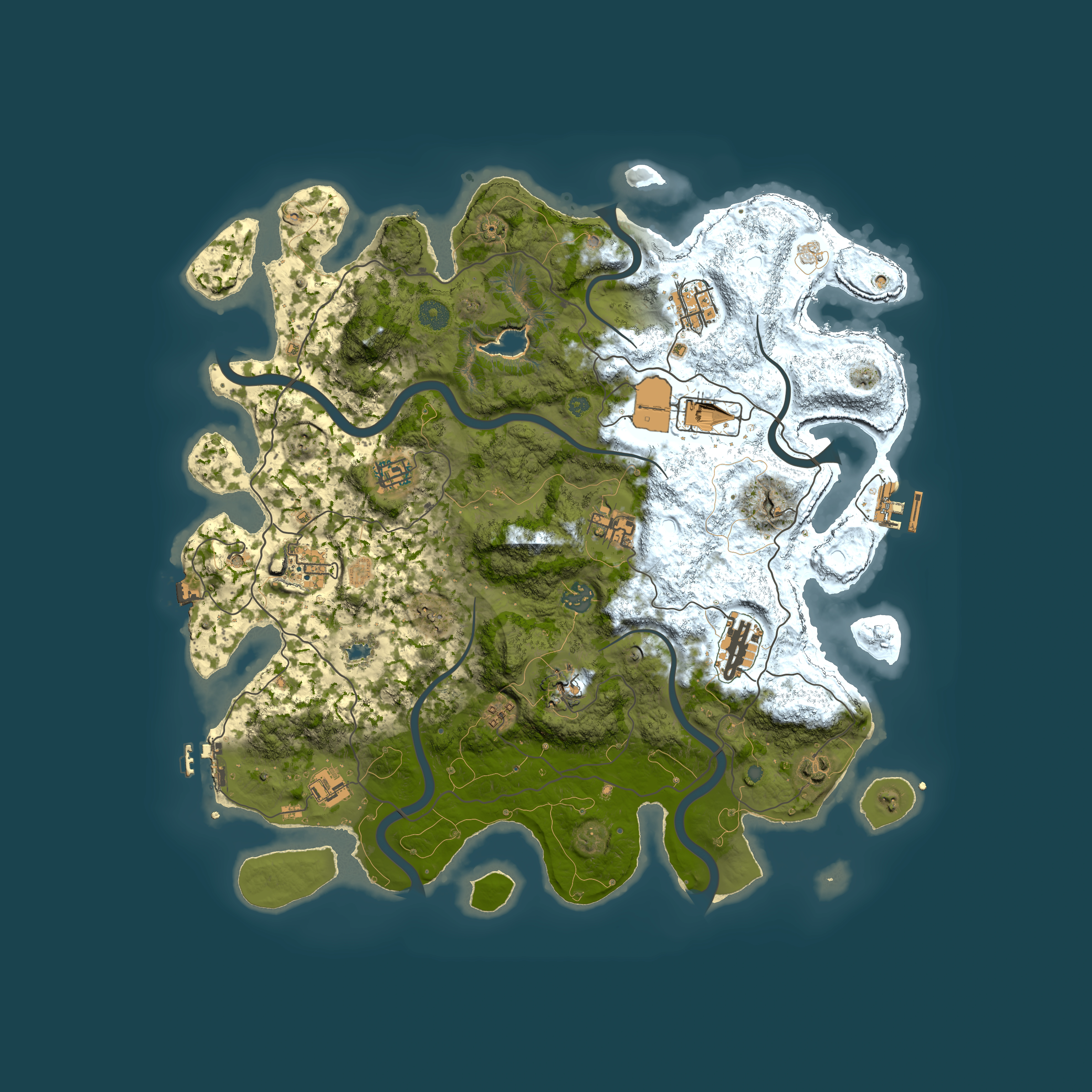 Full top-down render of Rust map seed 1671344873, 4150x4150m