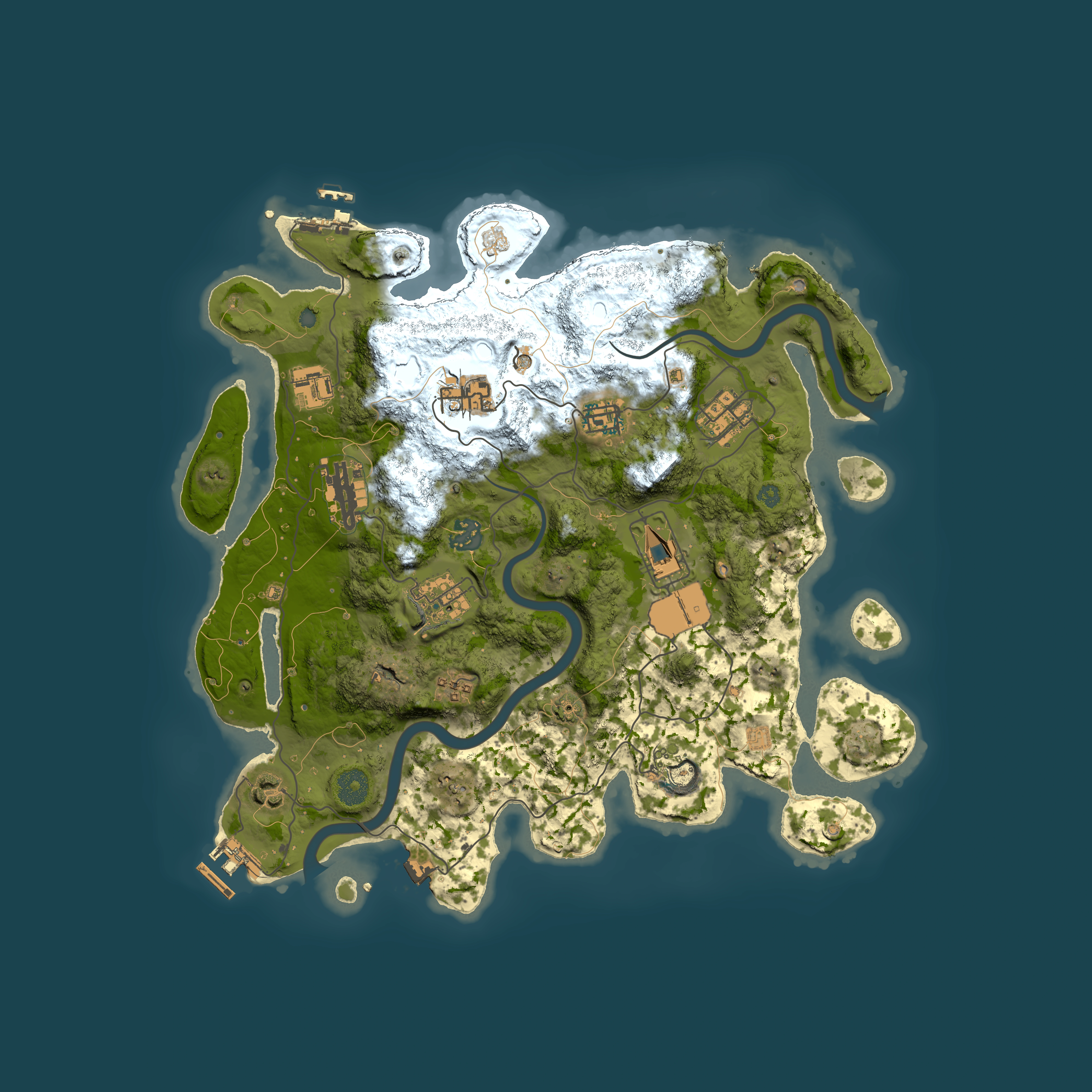 Full top-down render of Rust map seed 762518207, 3650x3650m