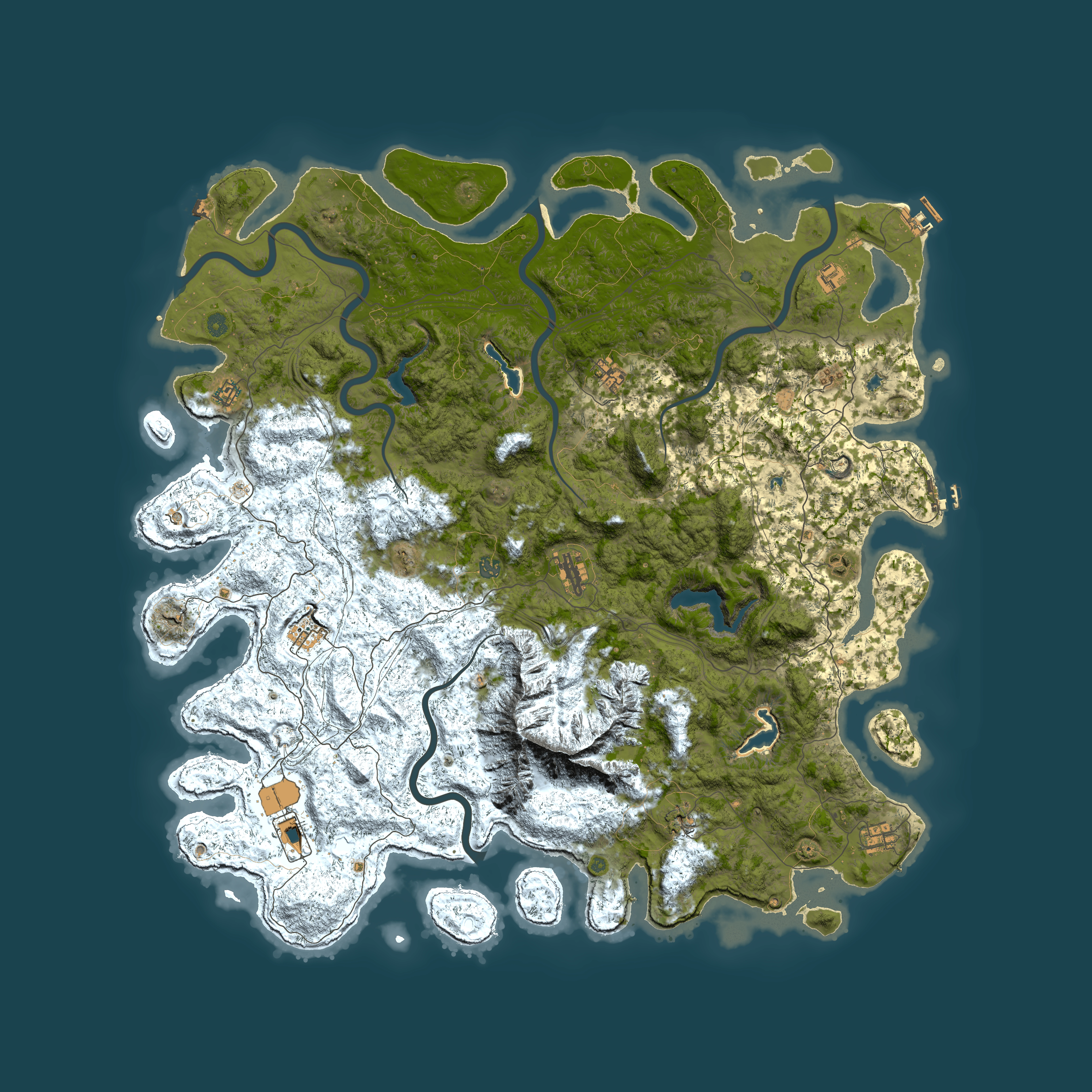 Full top-down render of Rust map seed 1108872876, 5850x5850m