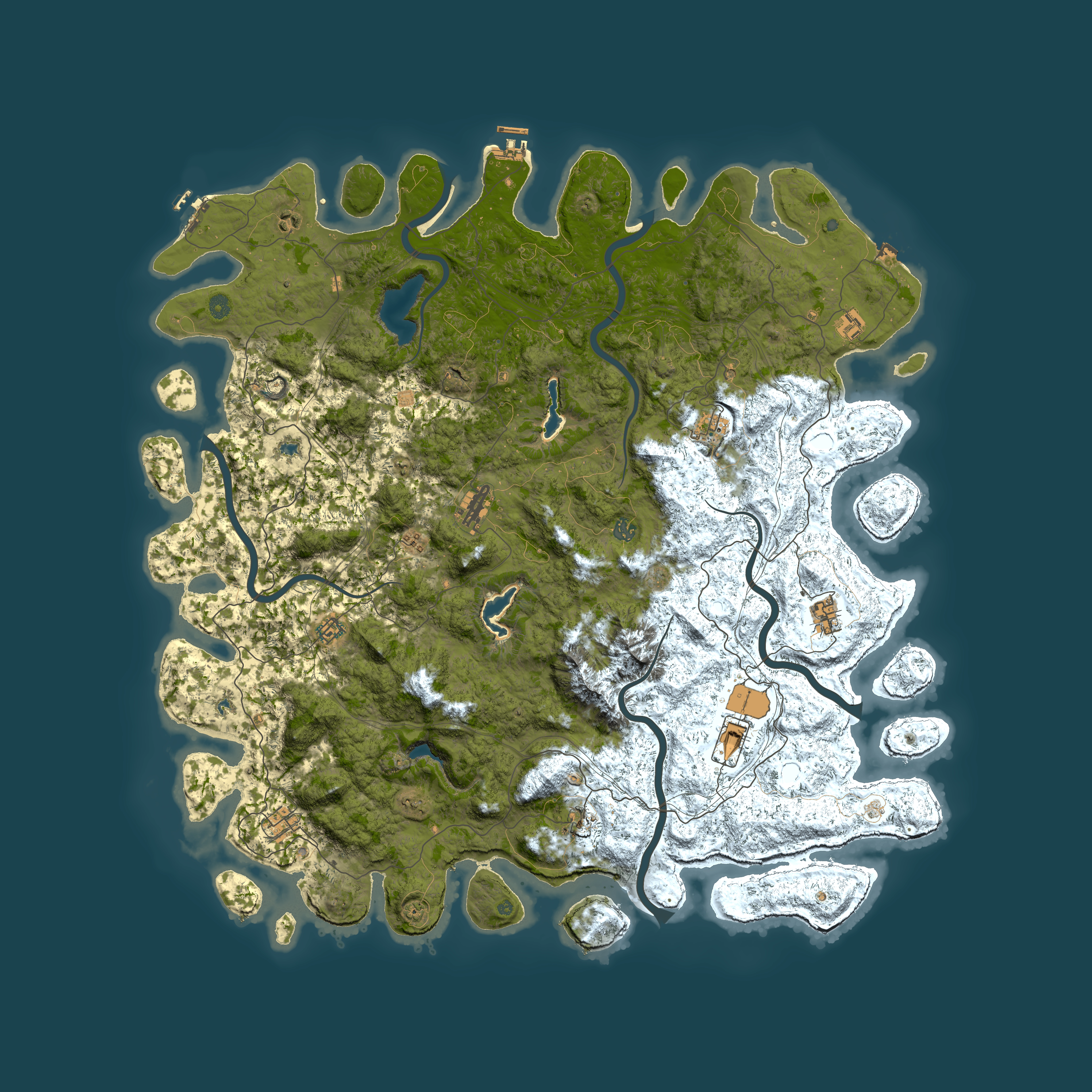Full top-down render of Rust map seed 613316387, 5700x5700m