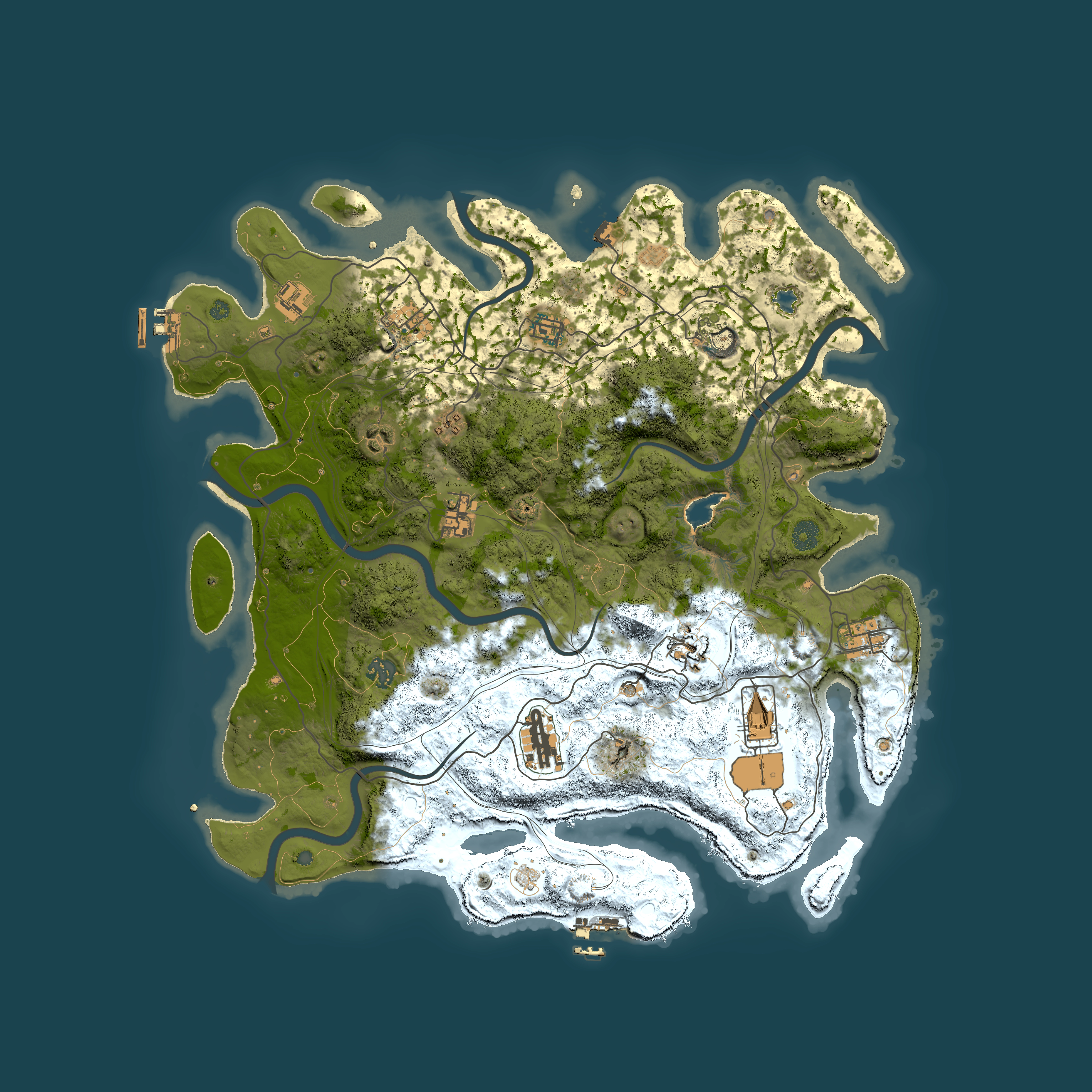 Full top-down render of Rust map seed 1672356268, 4300x4300m