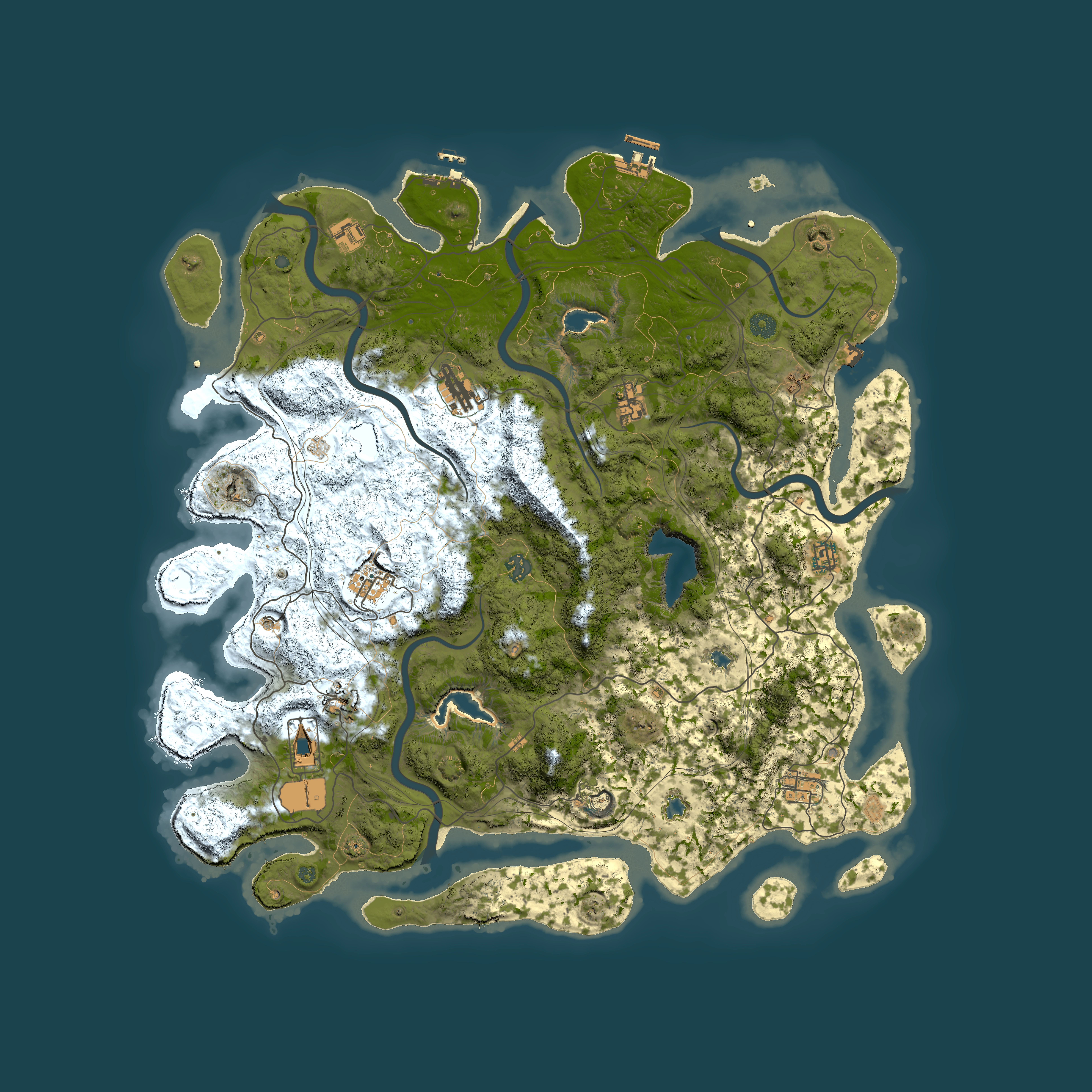 Full top-down render of Rust map seed 632224246, 4900x4900m