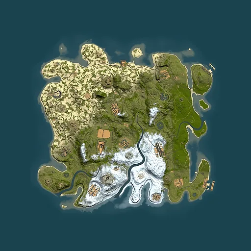 Rust map seed 1052155161, 3950x3950m top-down preview