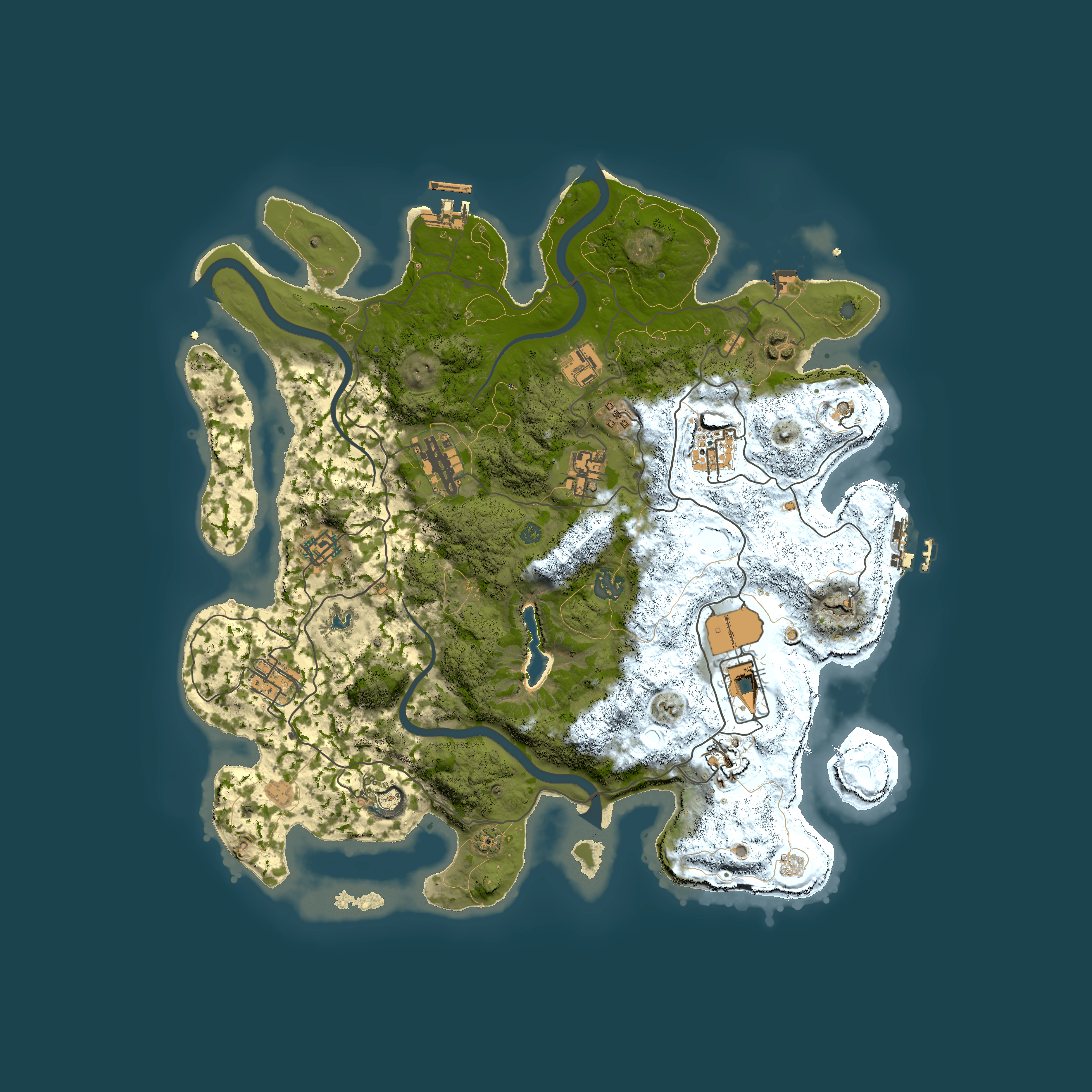 Full top-down render of Rust map seed 1476170214, 4000x4000m