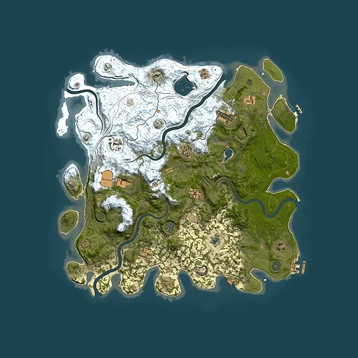 Rust map seed 1281167757, 4400x4400m top-down preview