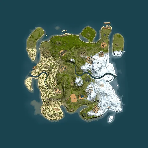 Rust map seed 1194493477, 3500x3500m top-down preview