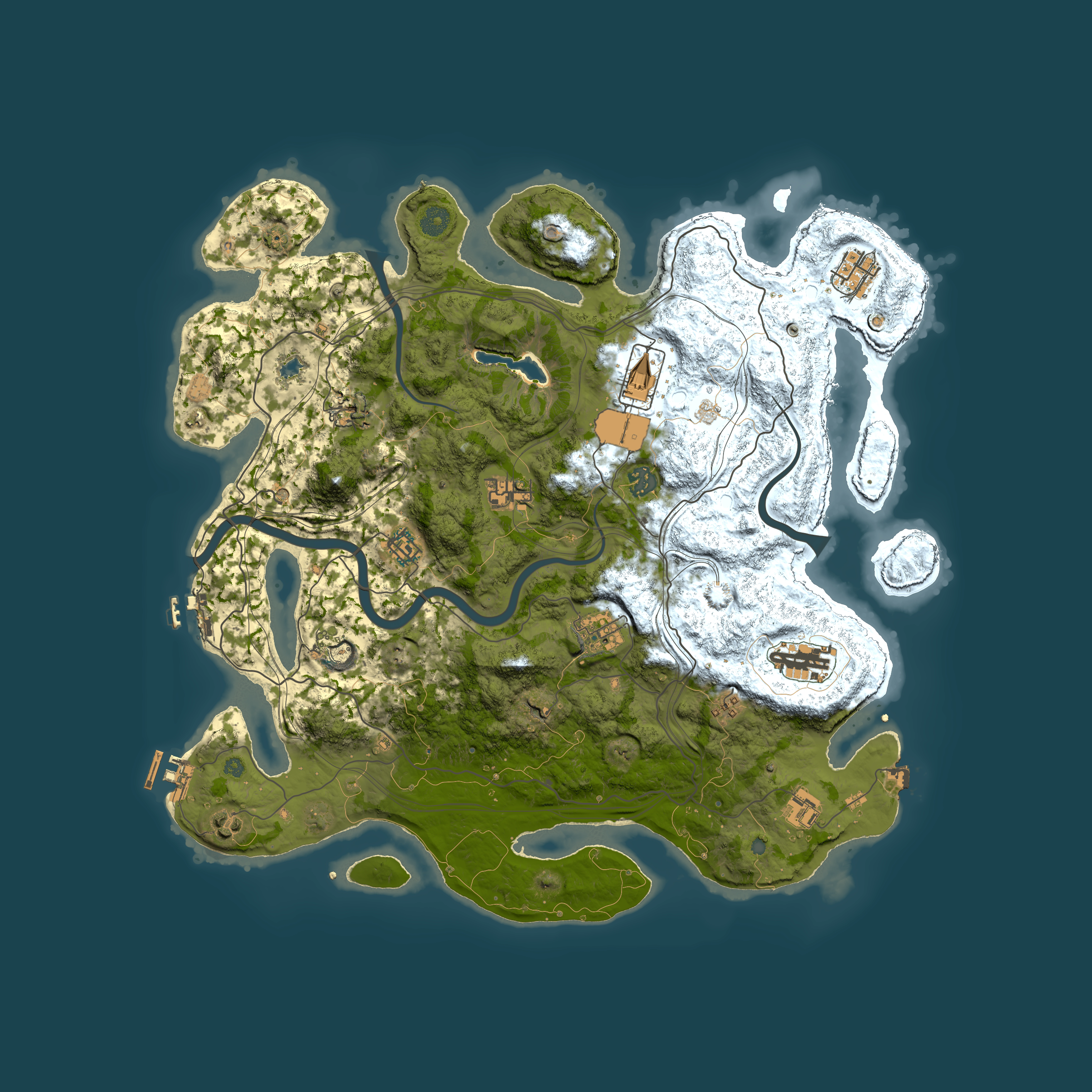 Full top-down render of Rust map seed 2086915789, 4300x4300m