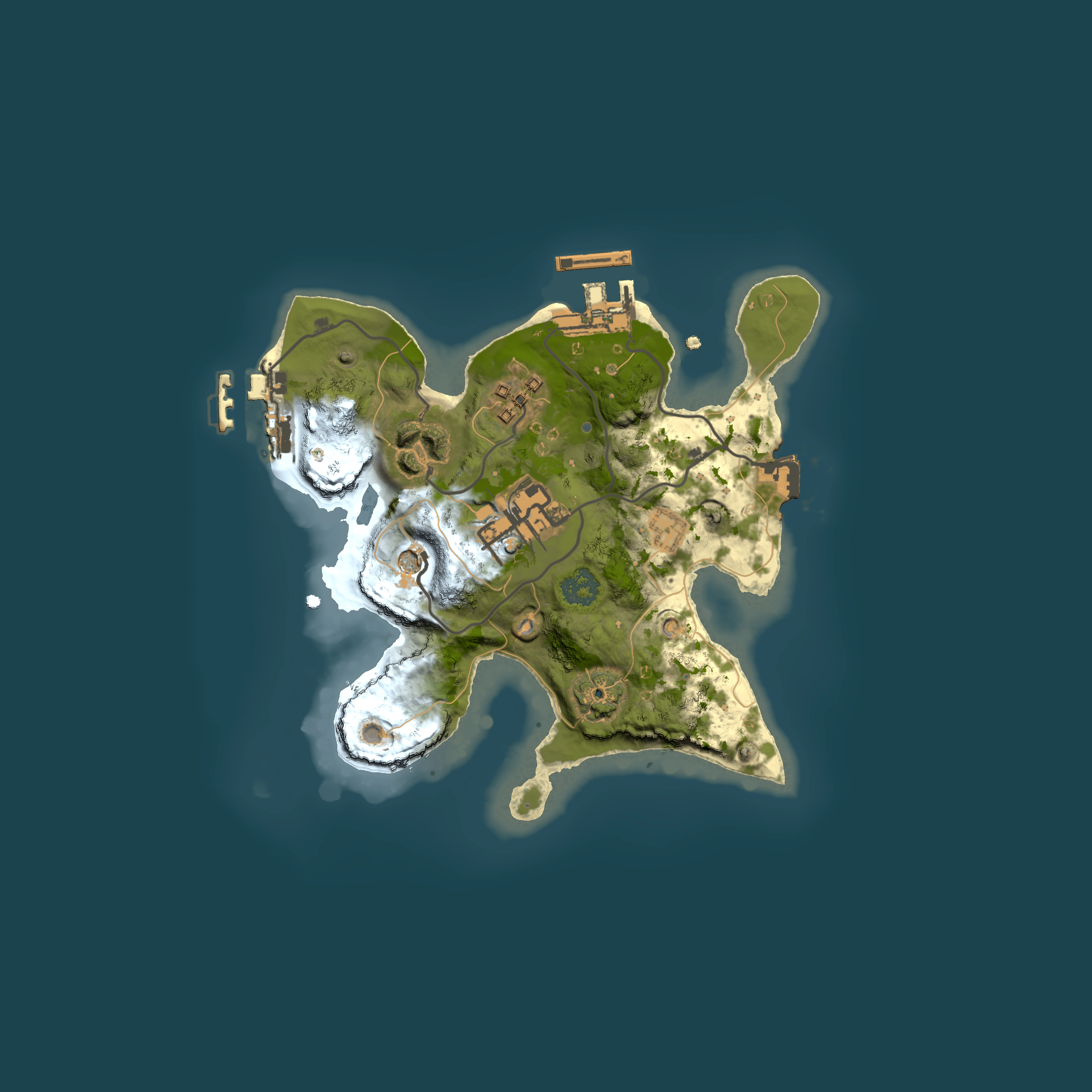 Full top-down render of Rust map seed 1354848774, 2000x2000m