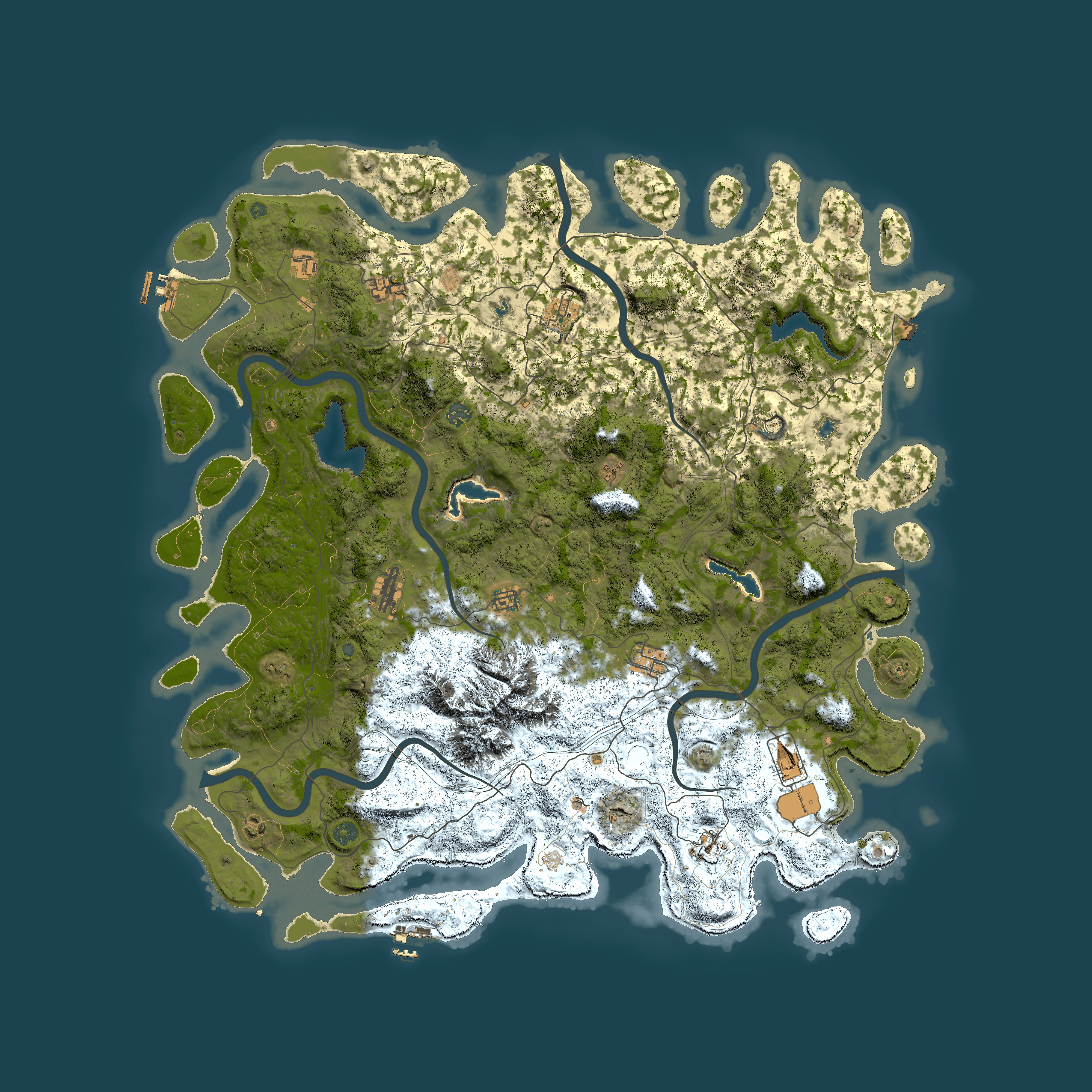 Full top-down render of Rust map seed 1498592921, 5450x5450m