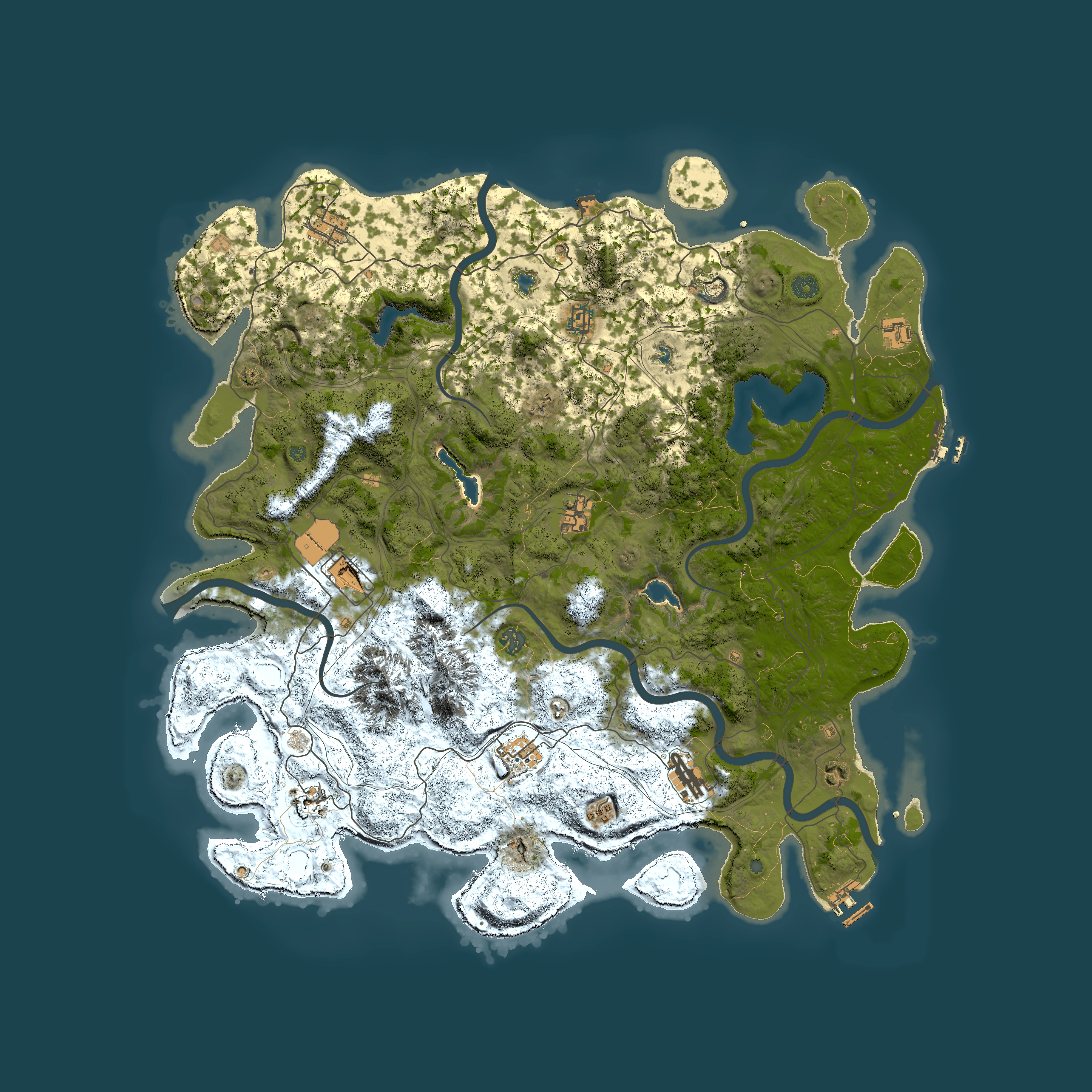 Full top-down render of Rust map seed 290570763, 5050x5050m