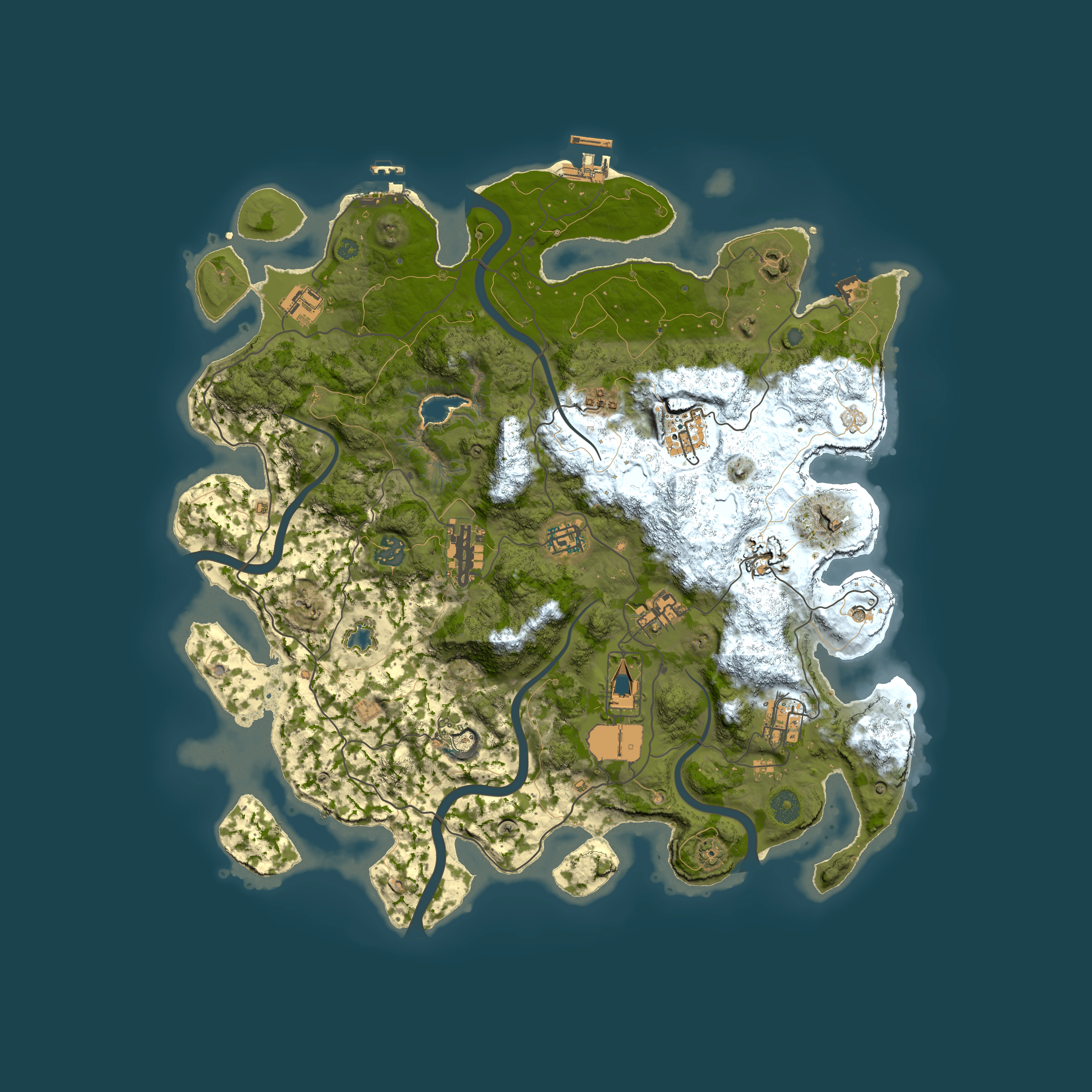 Full top-down render of Rust map seed 2069101970, 4100x4100m
