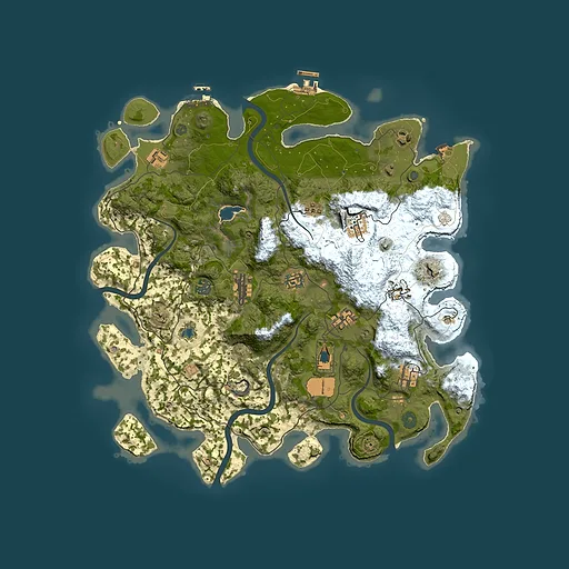 Rust map seed 2069101970, 4100x4100m top-down preview