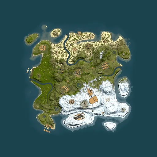 Rust map seed 861263533, 3600x3600m top-down preview