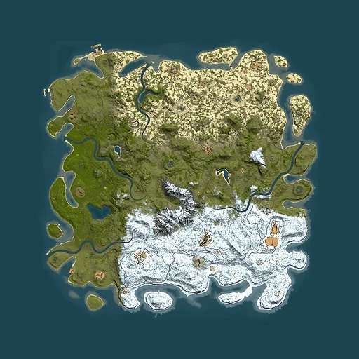 Rust map seed 254313199, 6000x6000m top-down preview