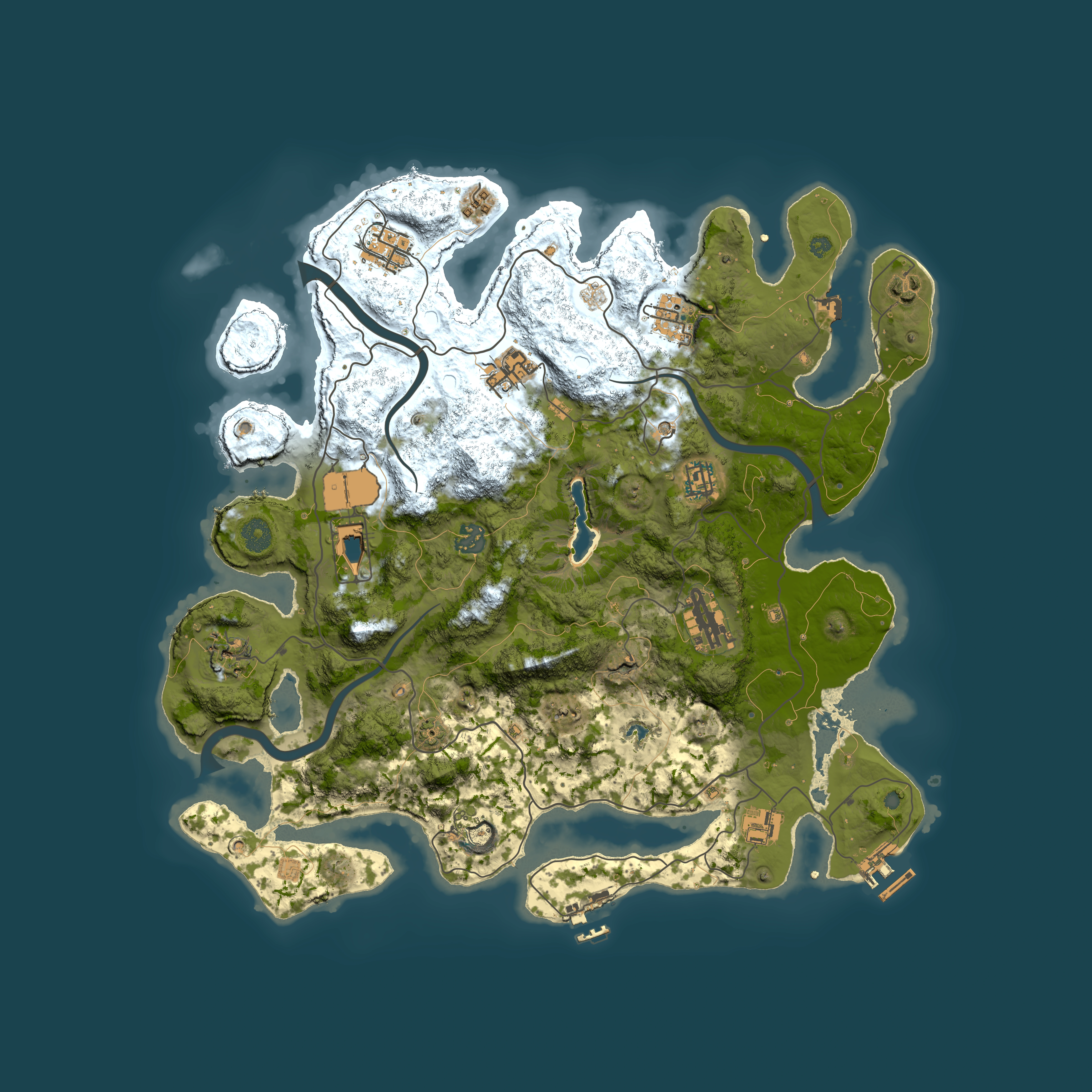 Full top-down render of Rust map seed 95459358, 4000x4000m