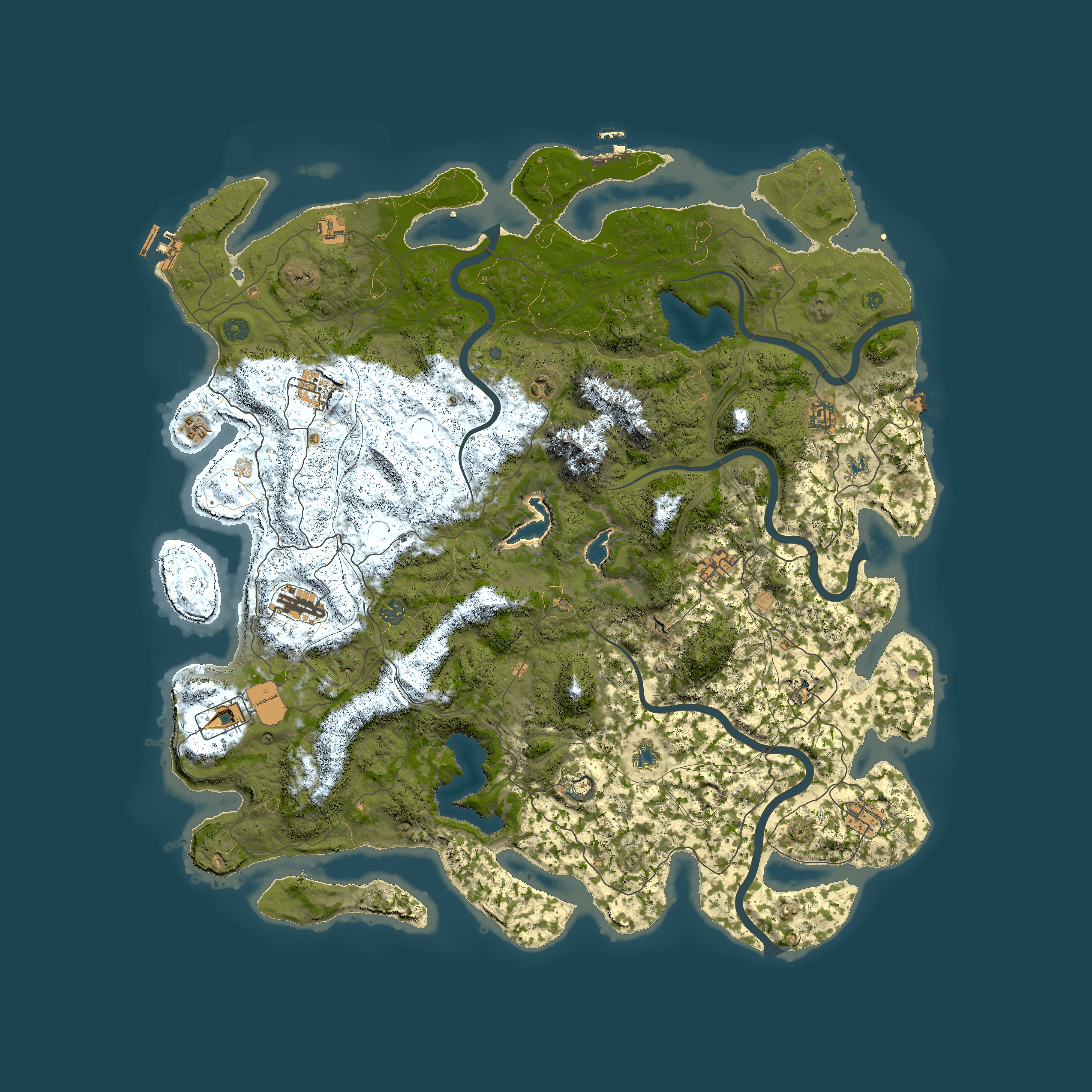 Full top-down render of Rust map seed 116093733, 5250x5250m