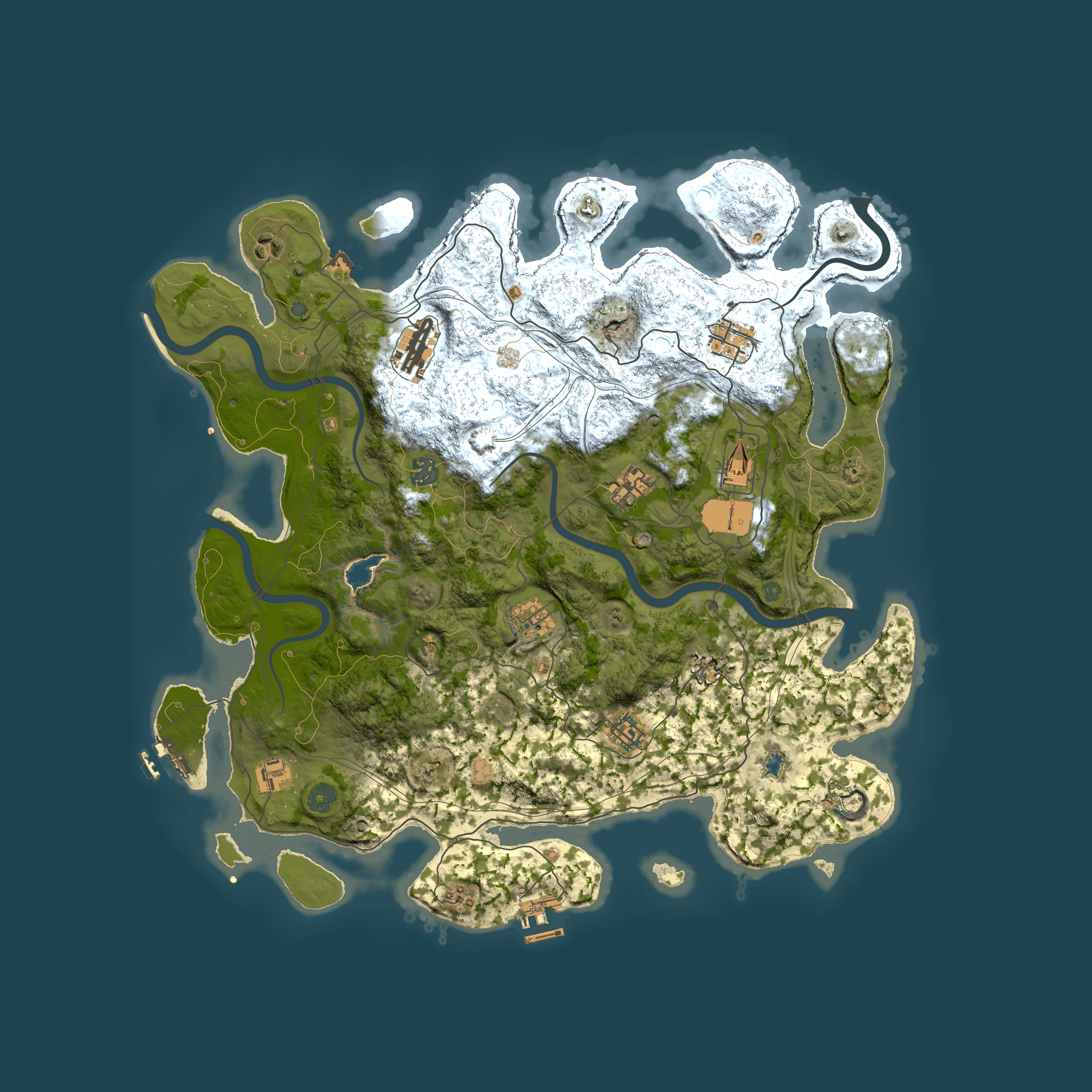 Full top-down render of Rust map seed 1849376546, 4400x4400m