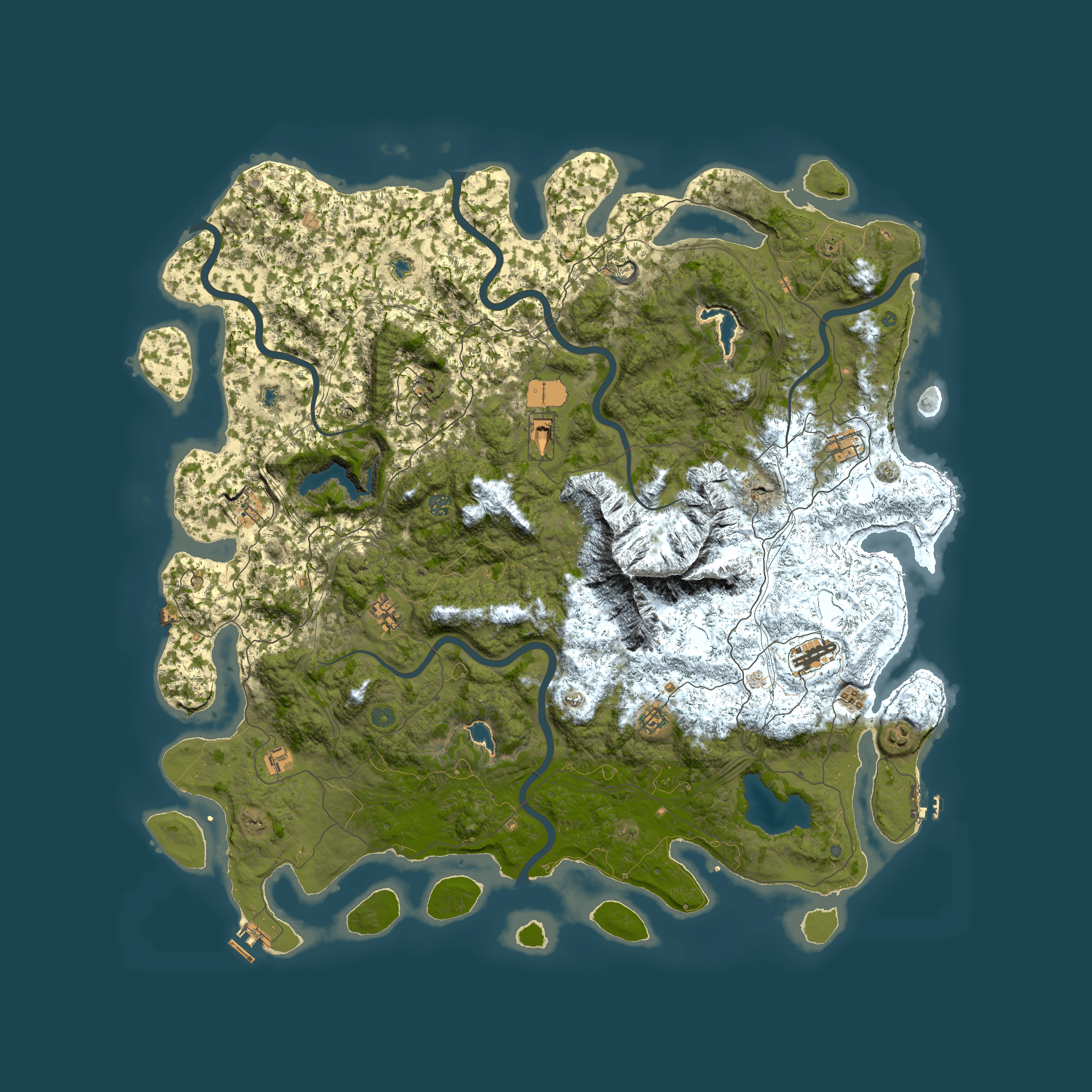 Full top-down render of Rust map seed 318256102, 5750x5750m