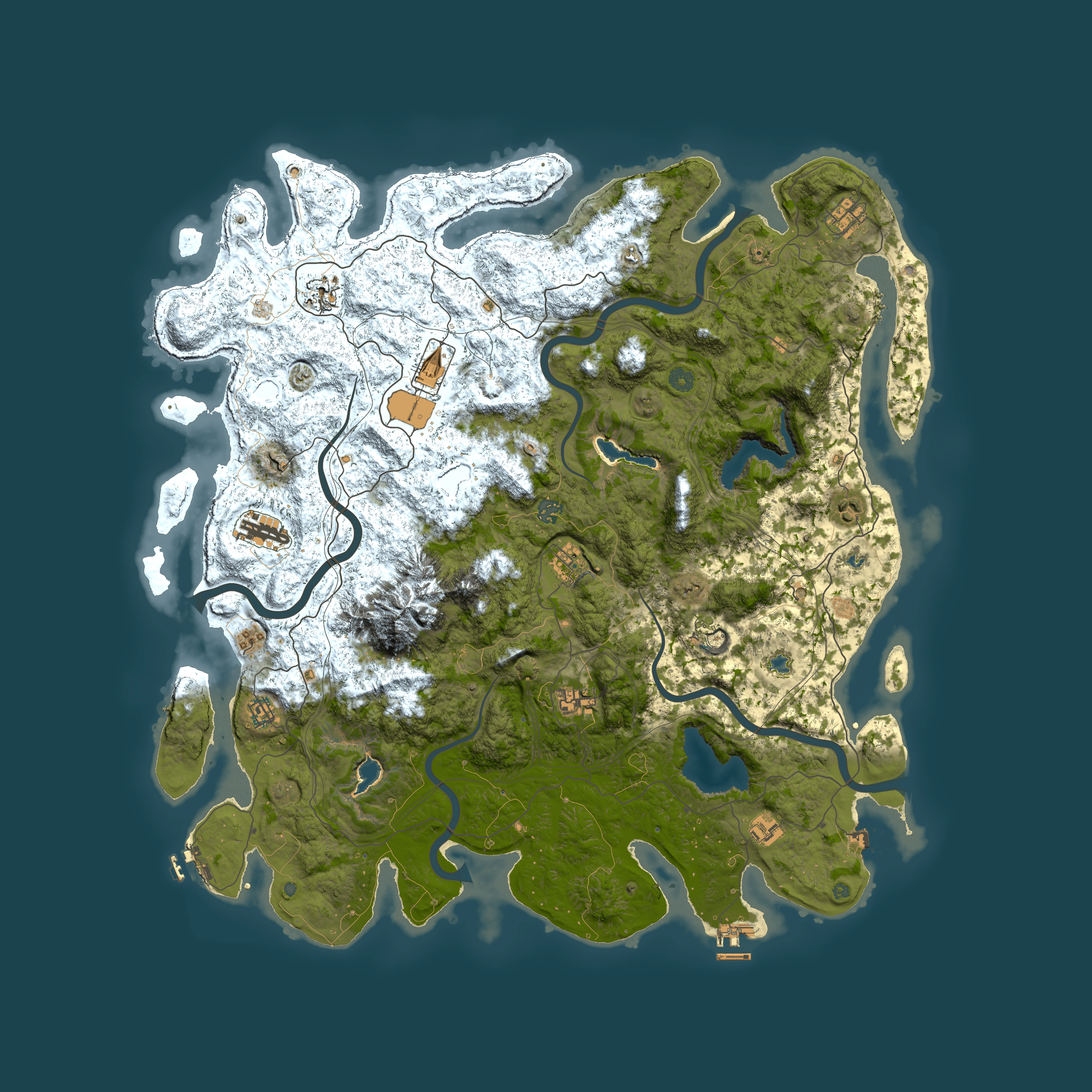 Full top-down render of Rust map seed 1426728536, 5200x5200m