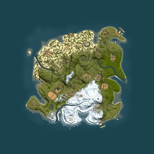 Rust map seed 2069113808, 3500x3500m top-down preview