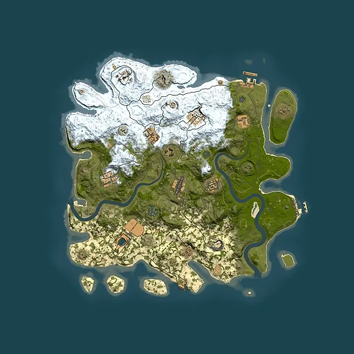 Rust map seed 660632463, 3850x3850m top-down preview