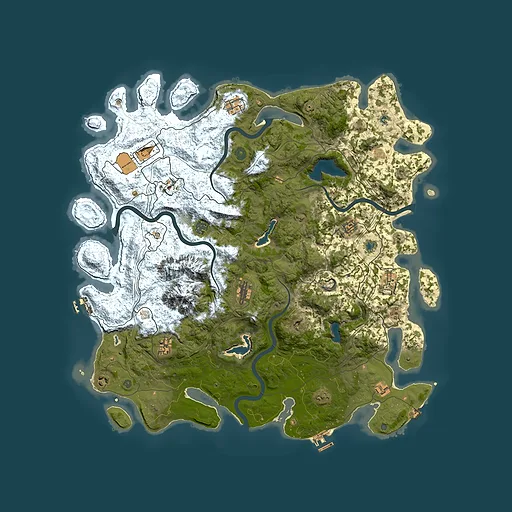 Rust map seed 83569876, 5000x5000m top-down preview