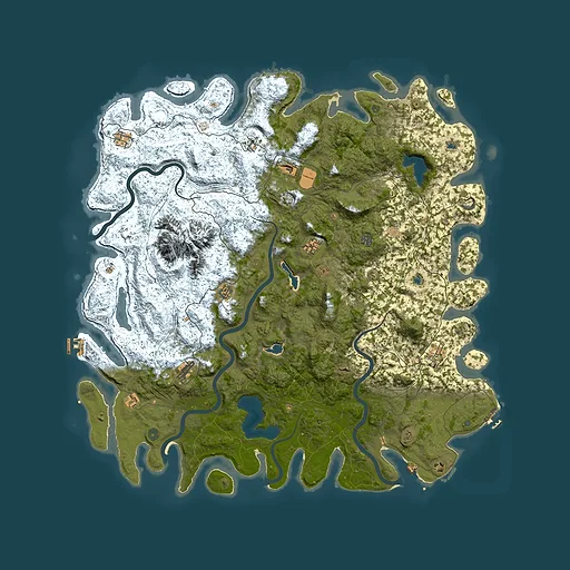 Rust map seed 1299936690, 5850x5850m top-down preview