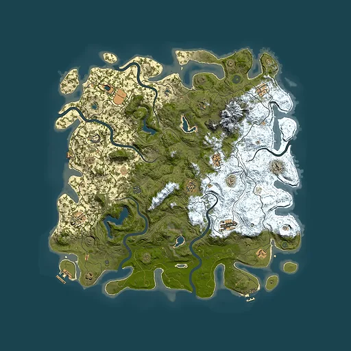 Rust map seed 341664352, 5000x5000m top-down preview