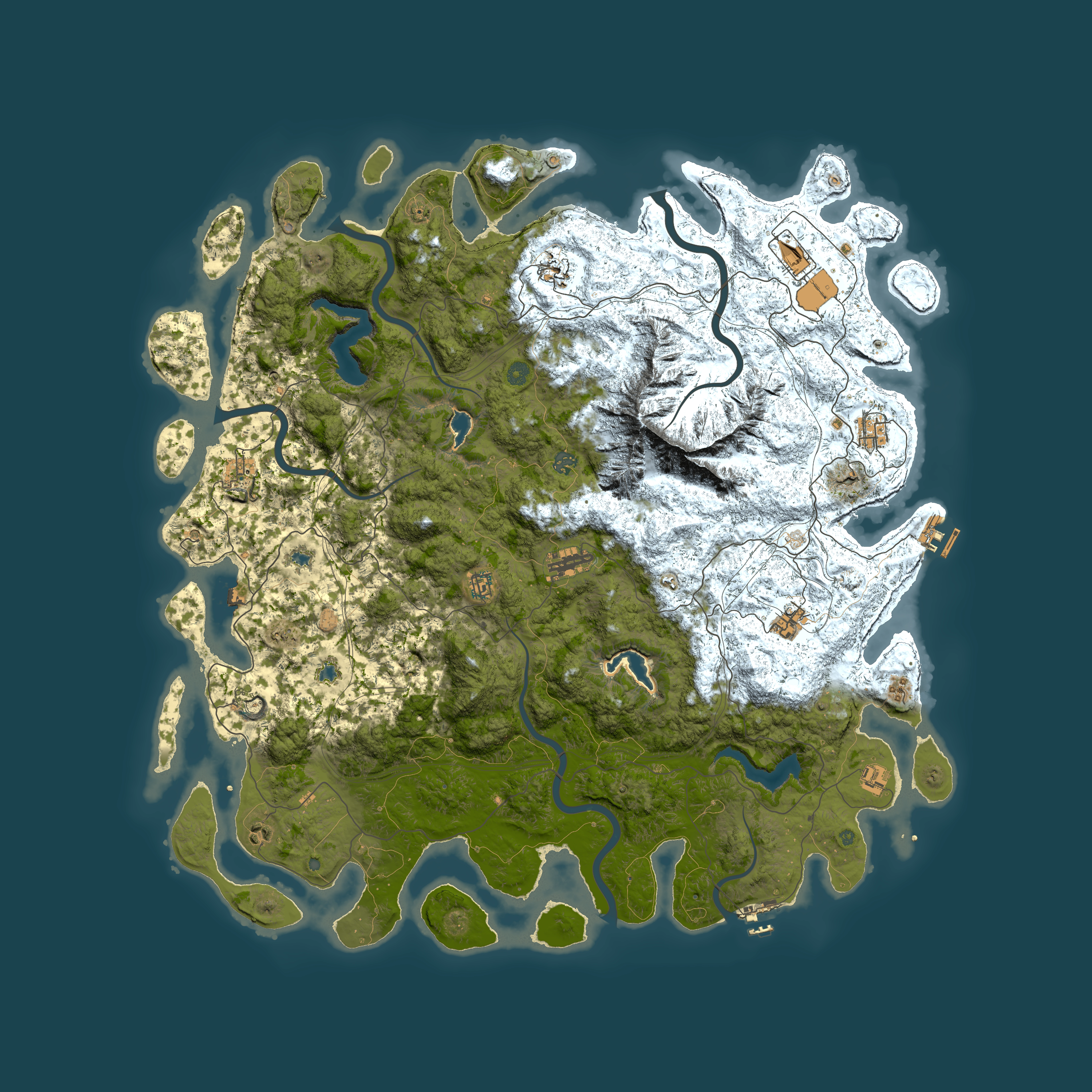 Full top-down render of Rust map seed 414260514, 5600x5600m