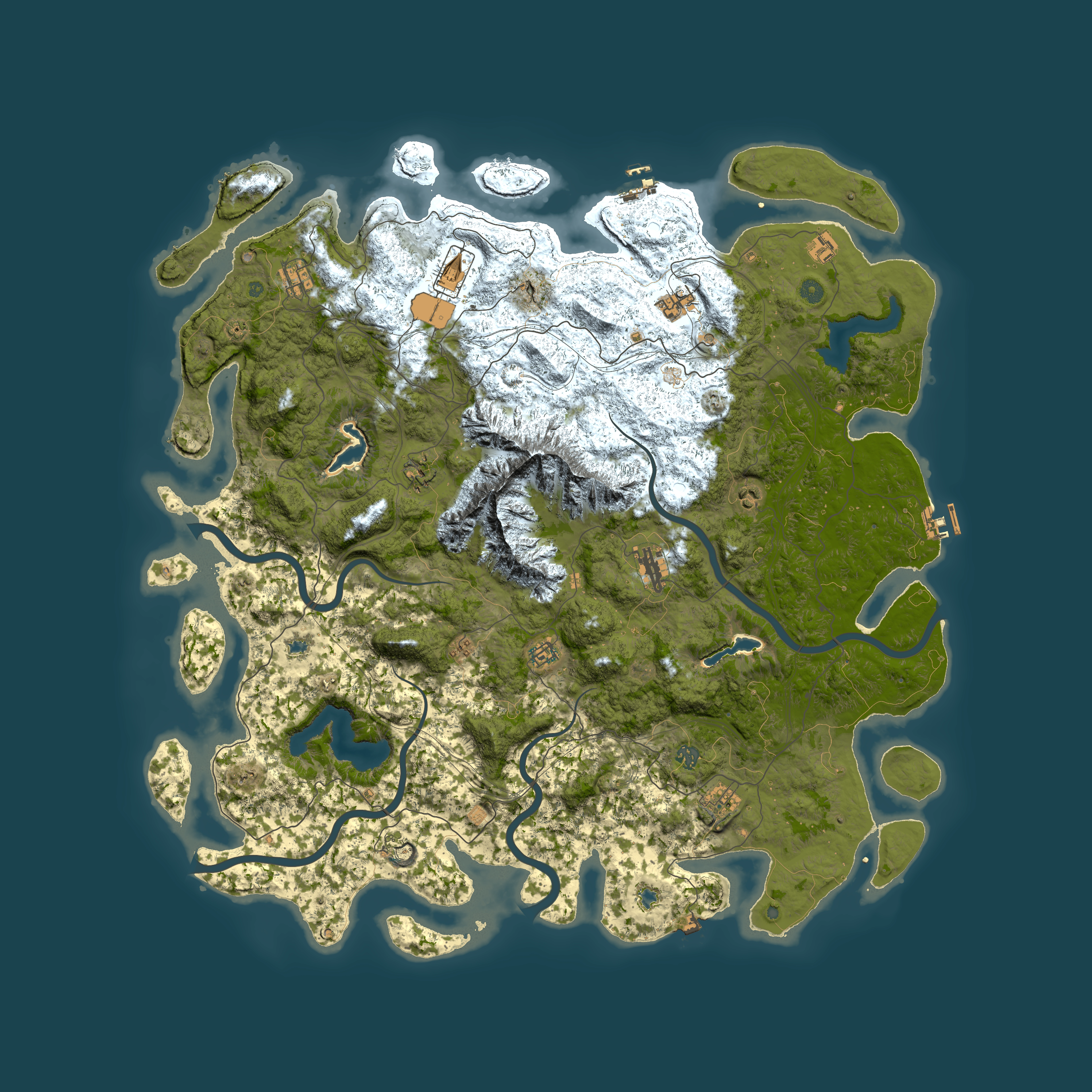 Full top-down render of Rust map seed 834509517, 5600x5600m