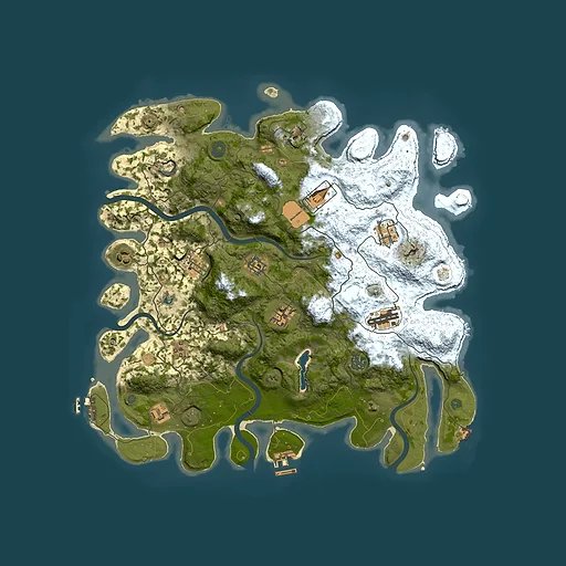 Rust map seed 964983660, 4200x4200m top-down preview