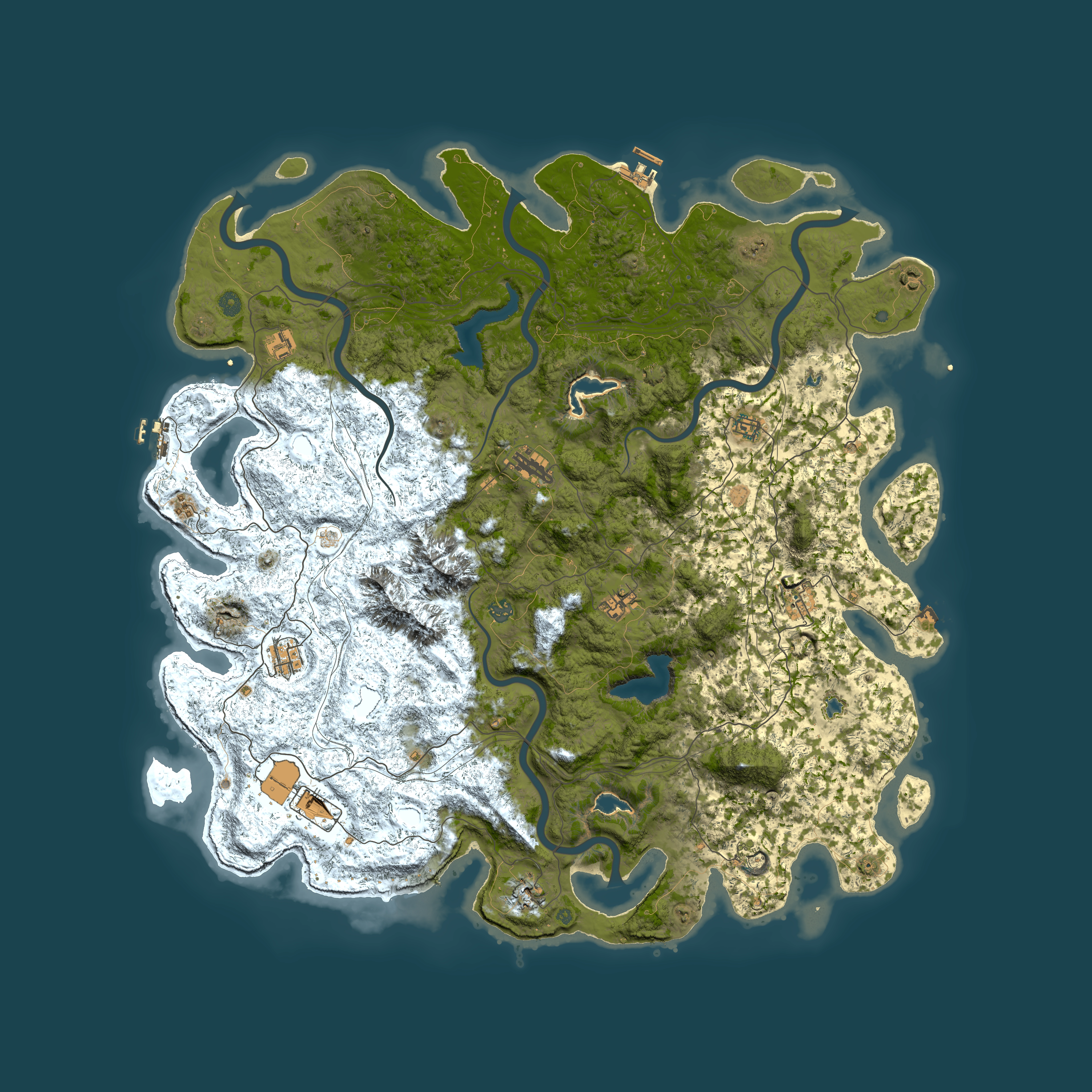 Full top-down render of Rust map seed 1518755201, 5550x5550m