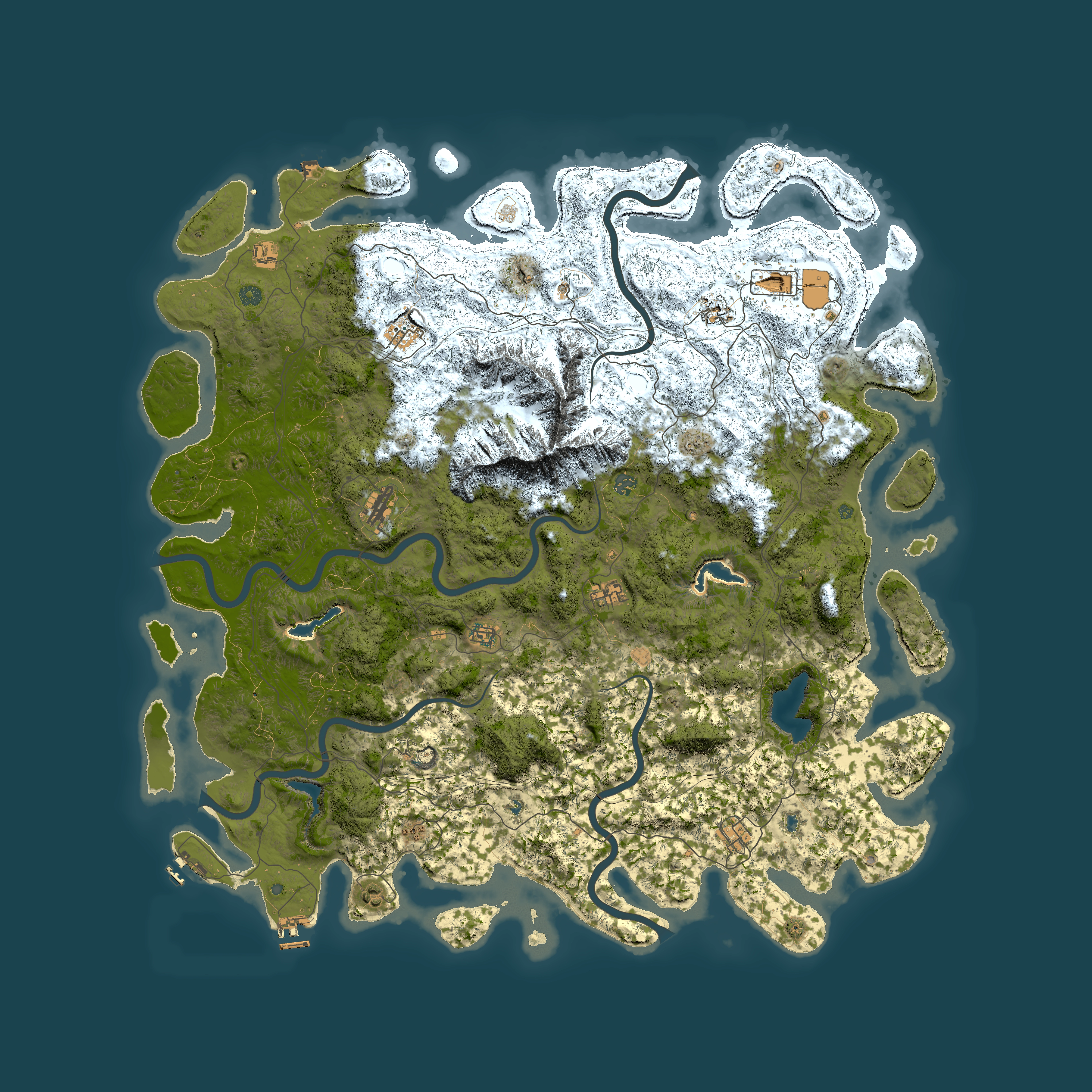 Full top-down render of Rust map seed 1216219637, 5900x5900m