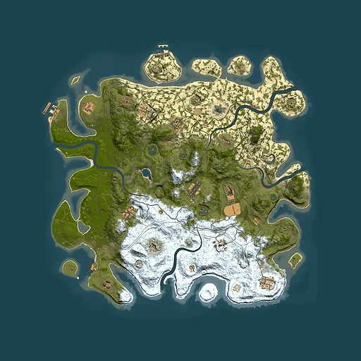 Rust map seed 1313918974, 4400x4400m top-down preview