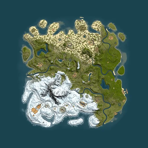 Rust map seed 143923066, 5000x5000m top-down preview