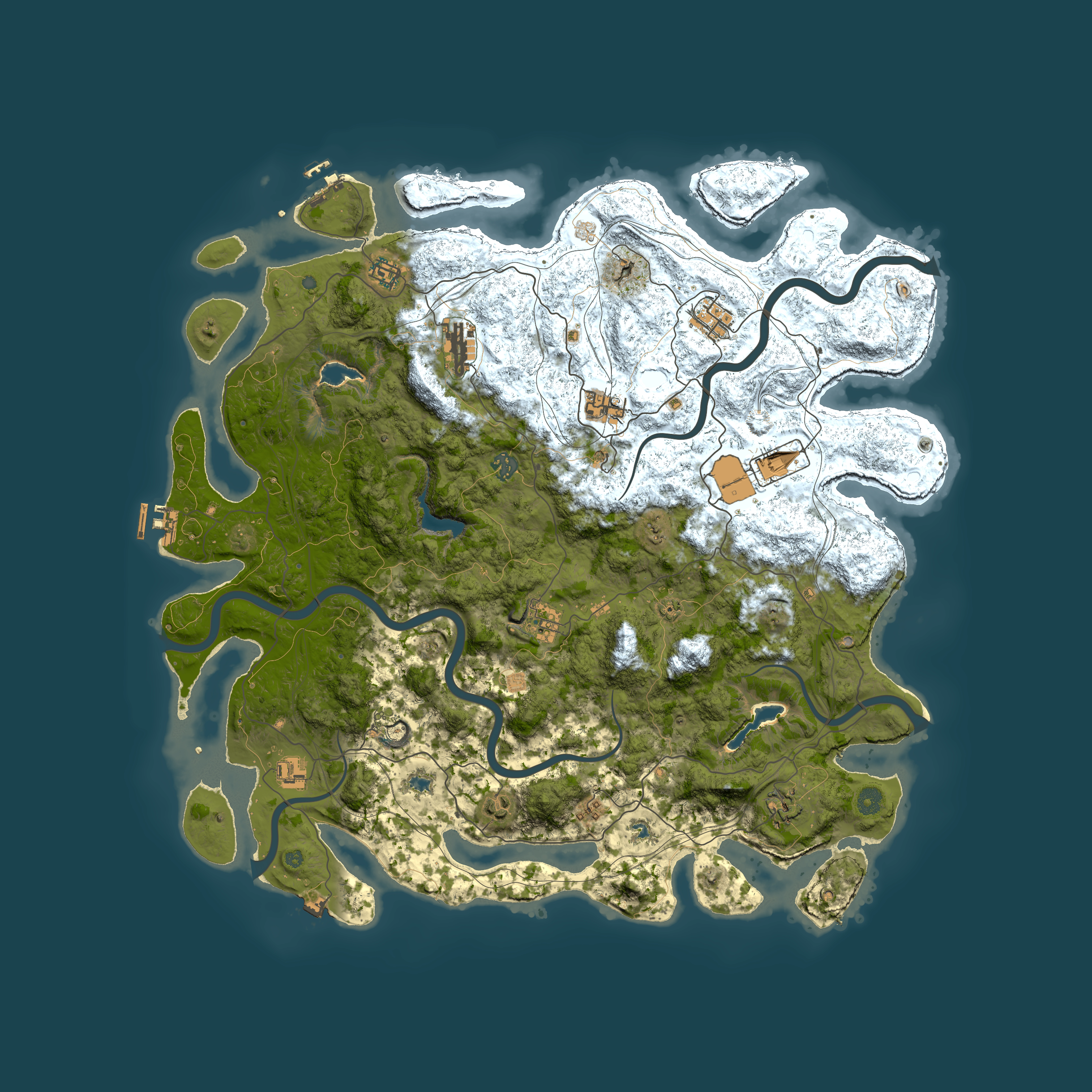 Full top-down render of Rust map seed 1898966636, 4850x4850m