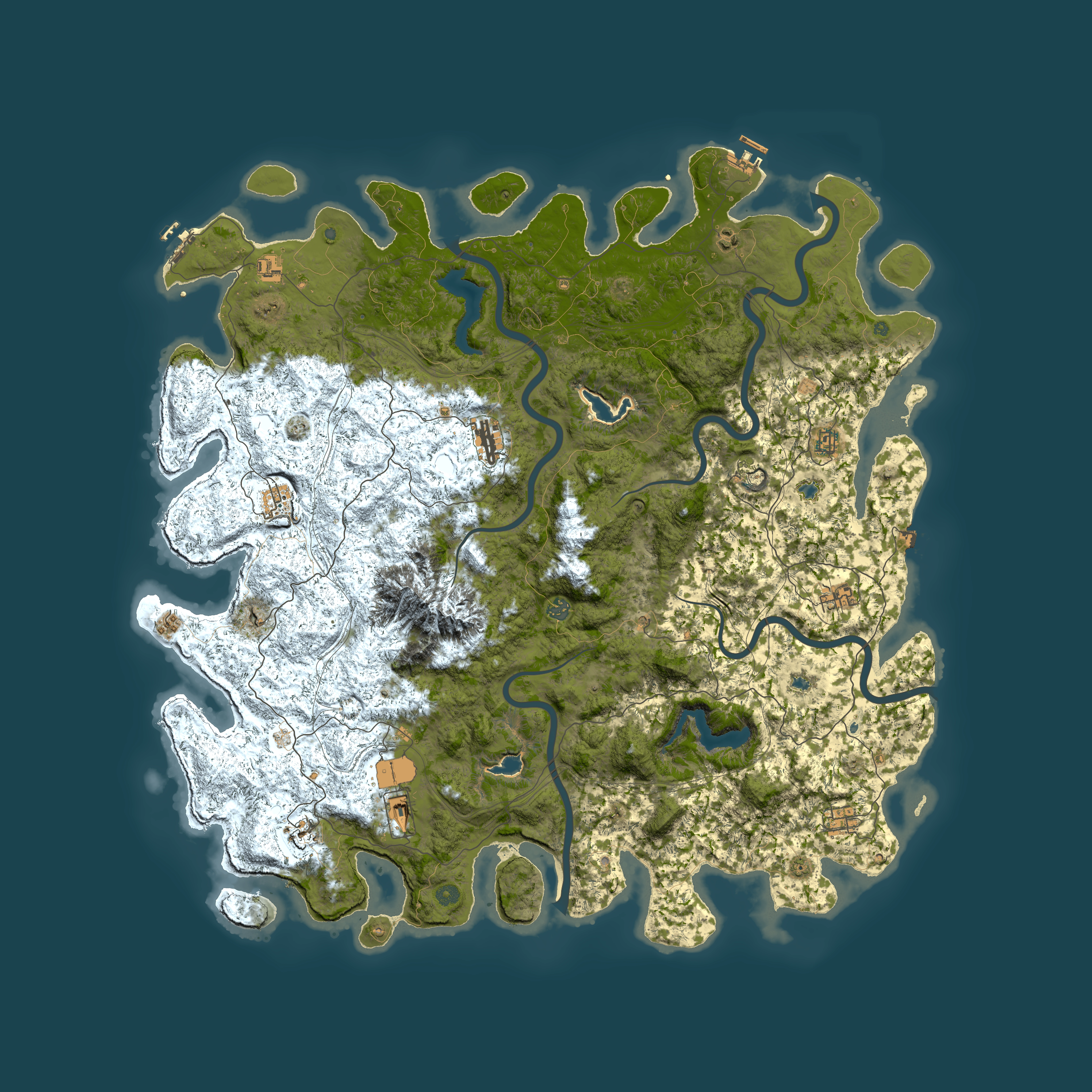 Full top-down render of Rust map seed 1953870536, 5850x5850m