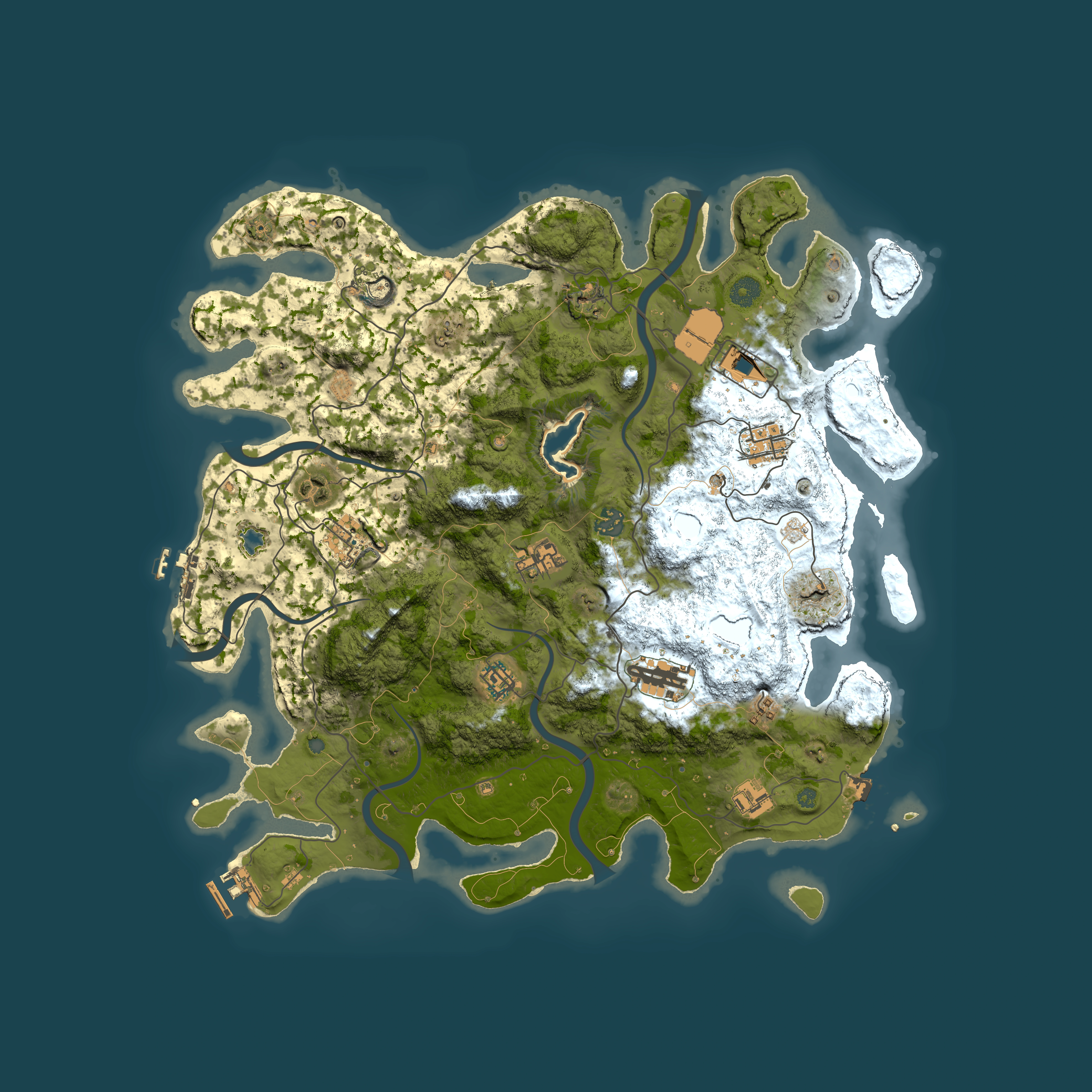 Full top-down render of Rust map seed 646935864, 4200x4200m