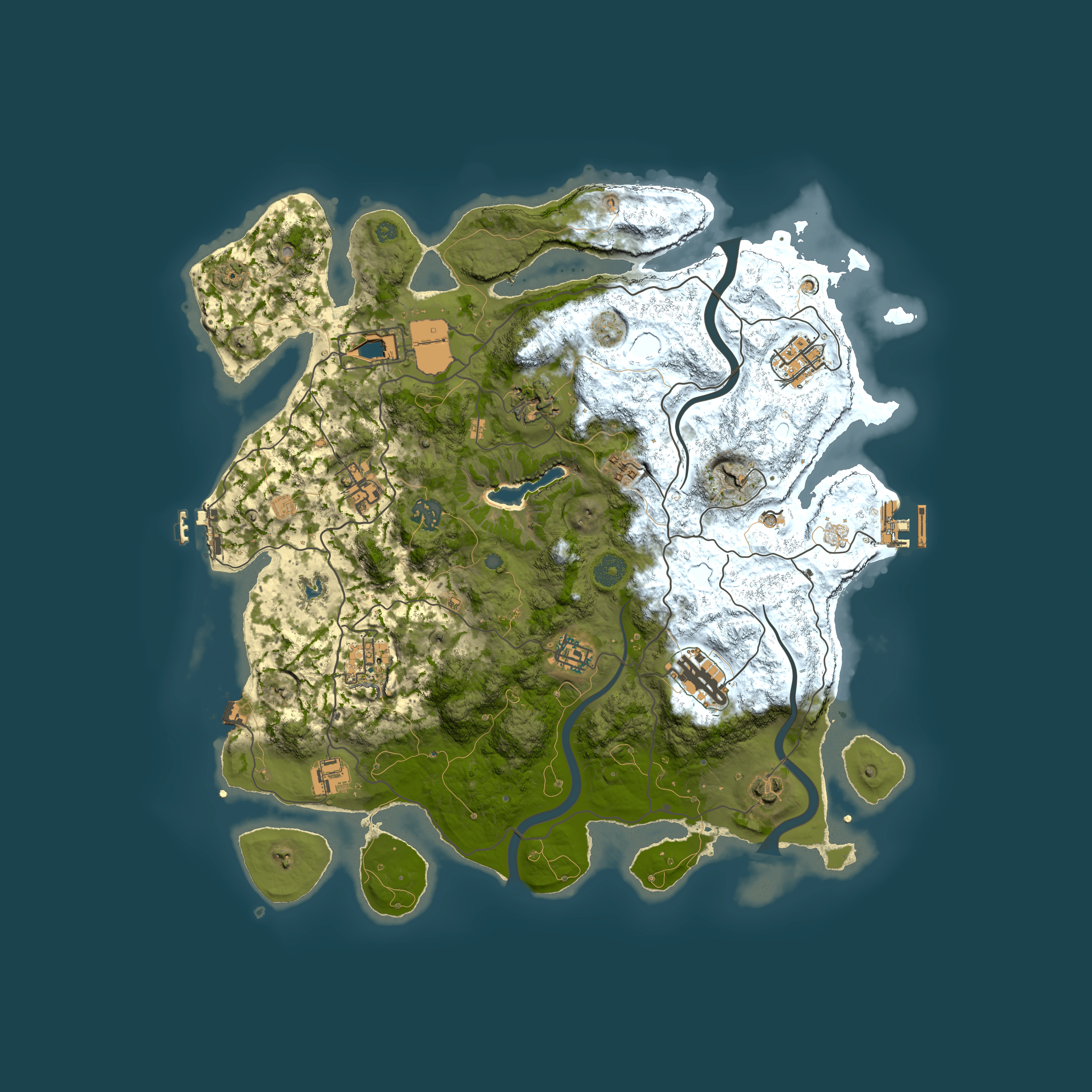 Full top-down render of Rust map seed 1456477154, 4000x4000m