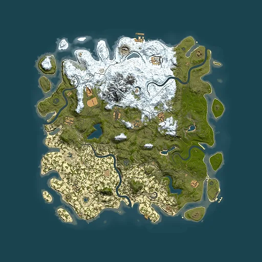 Rust map seed 279837189, 5000x5000m top-down preview