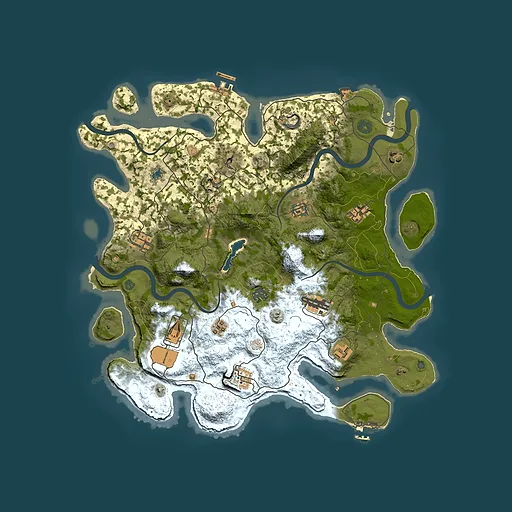 Rust map seed 23079868, 4100x4100m top-down preview