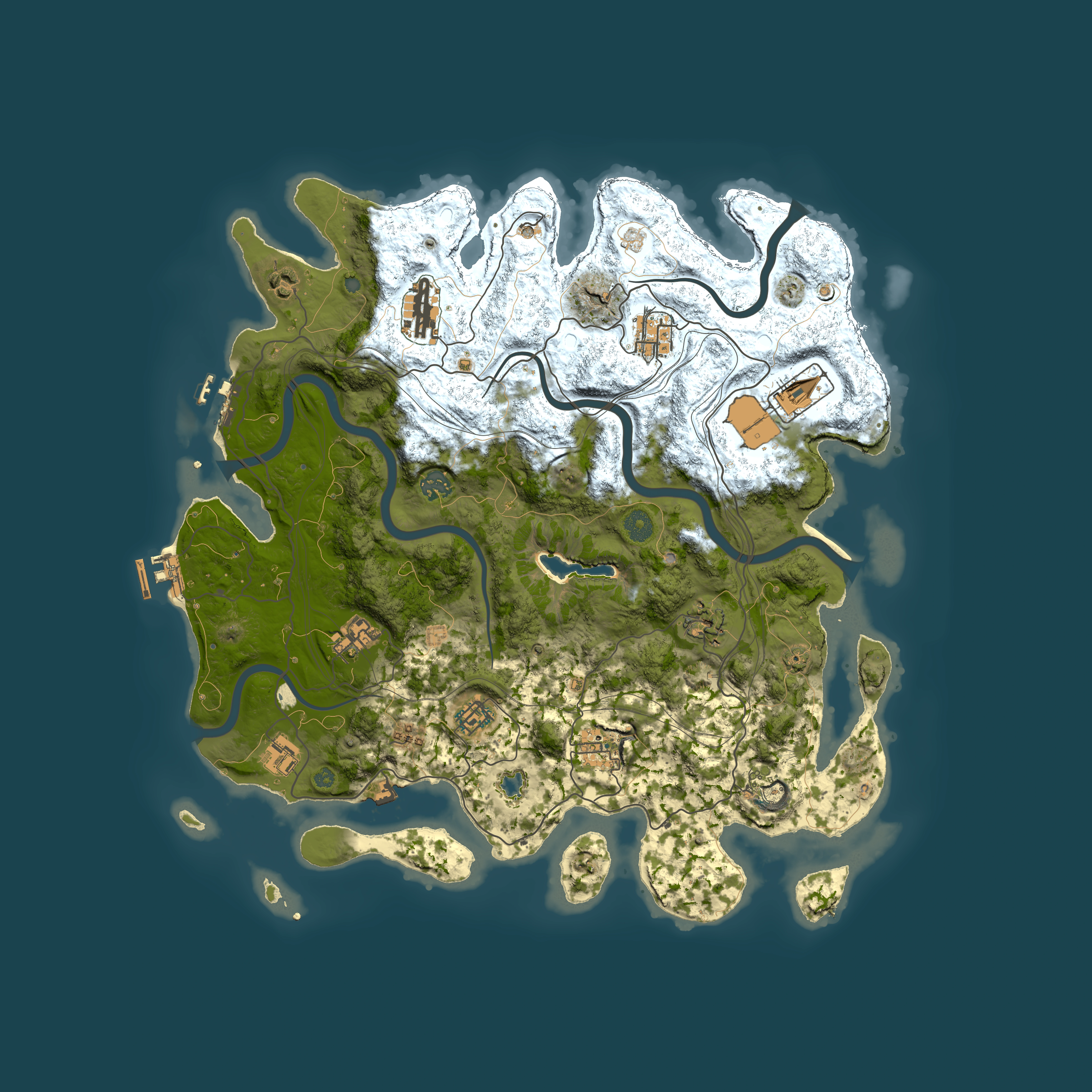Full top-down render of Rust map seed 1275895894, 4250x4250m