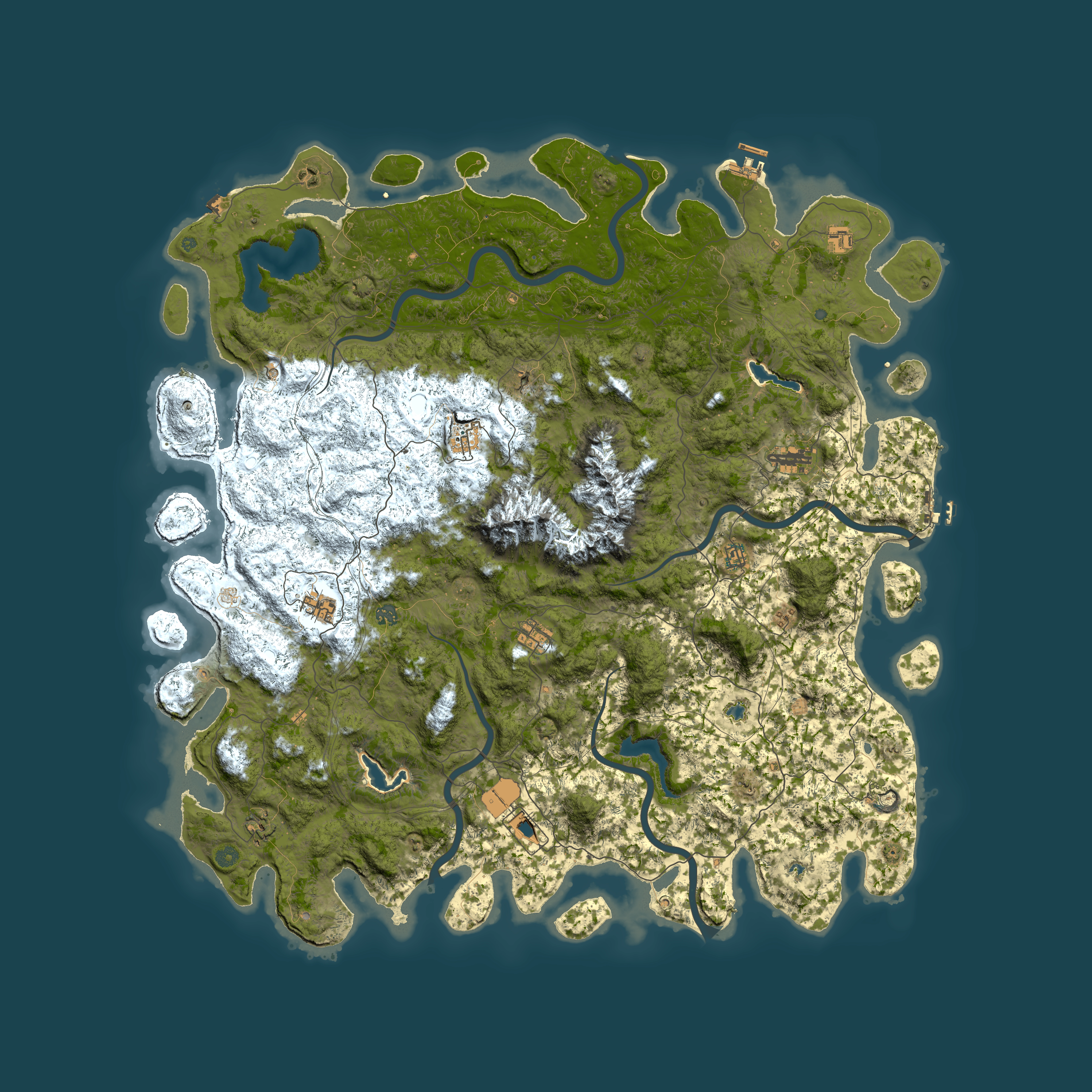 Full top-down render of Rust map seed 1121891141, 5900x5900m