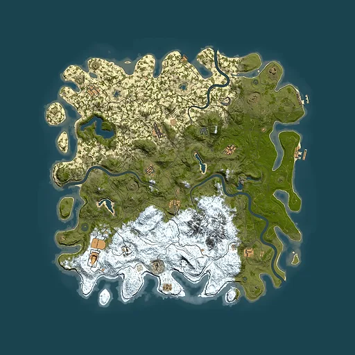 Rust map seed 931218947, 5200x5200m top-down preview