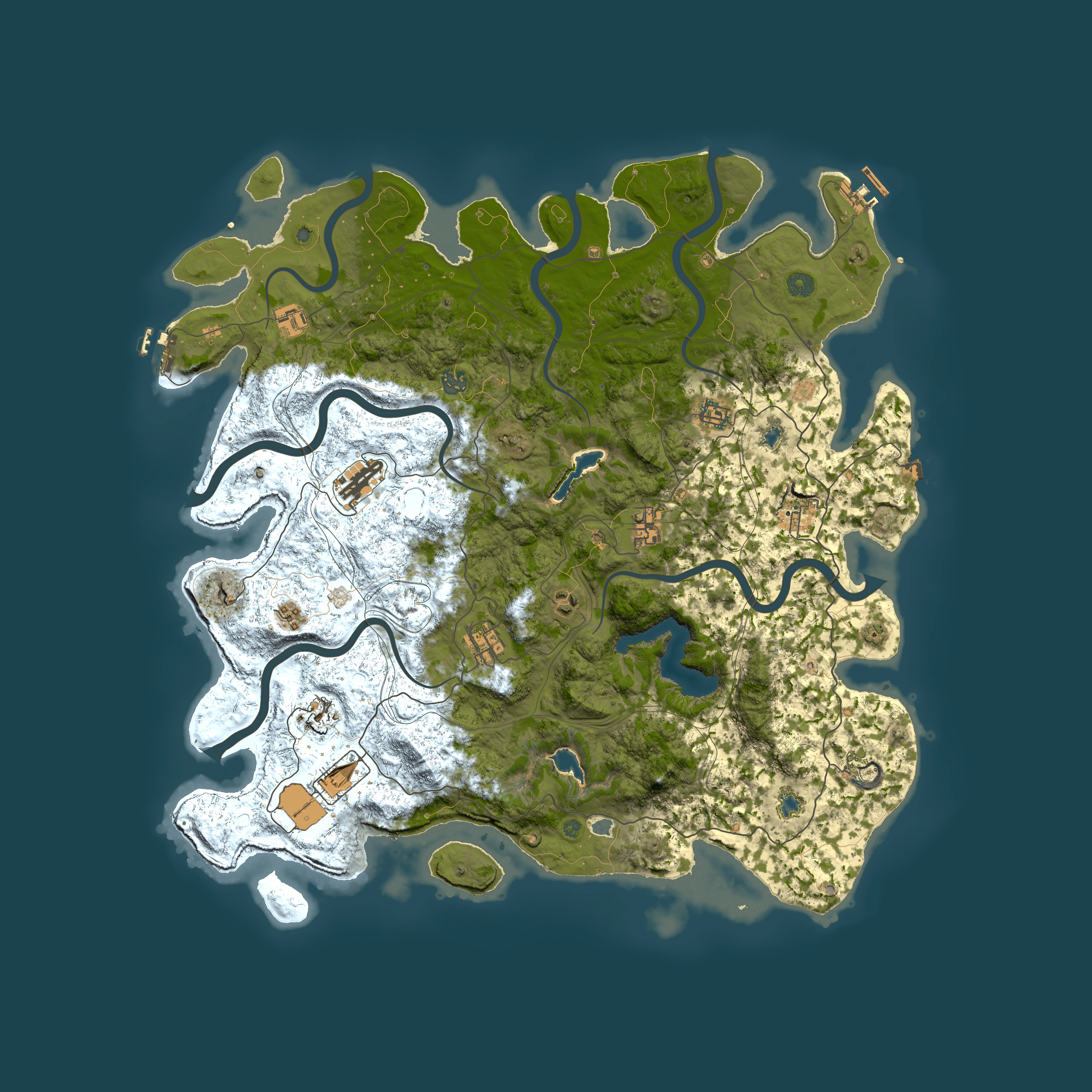 Full top-down render of Rust map seed 1024915386, 4900x4900m