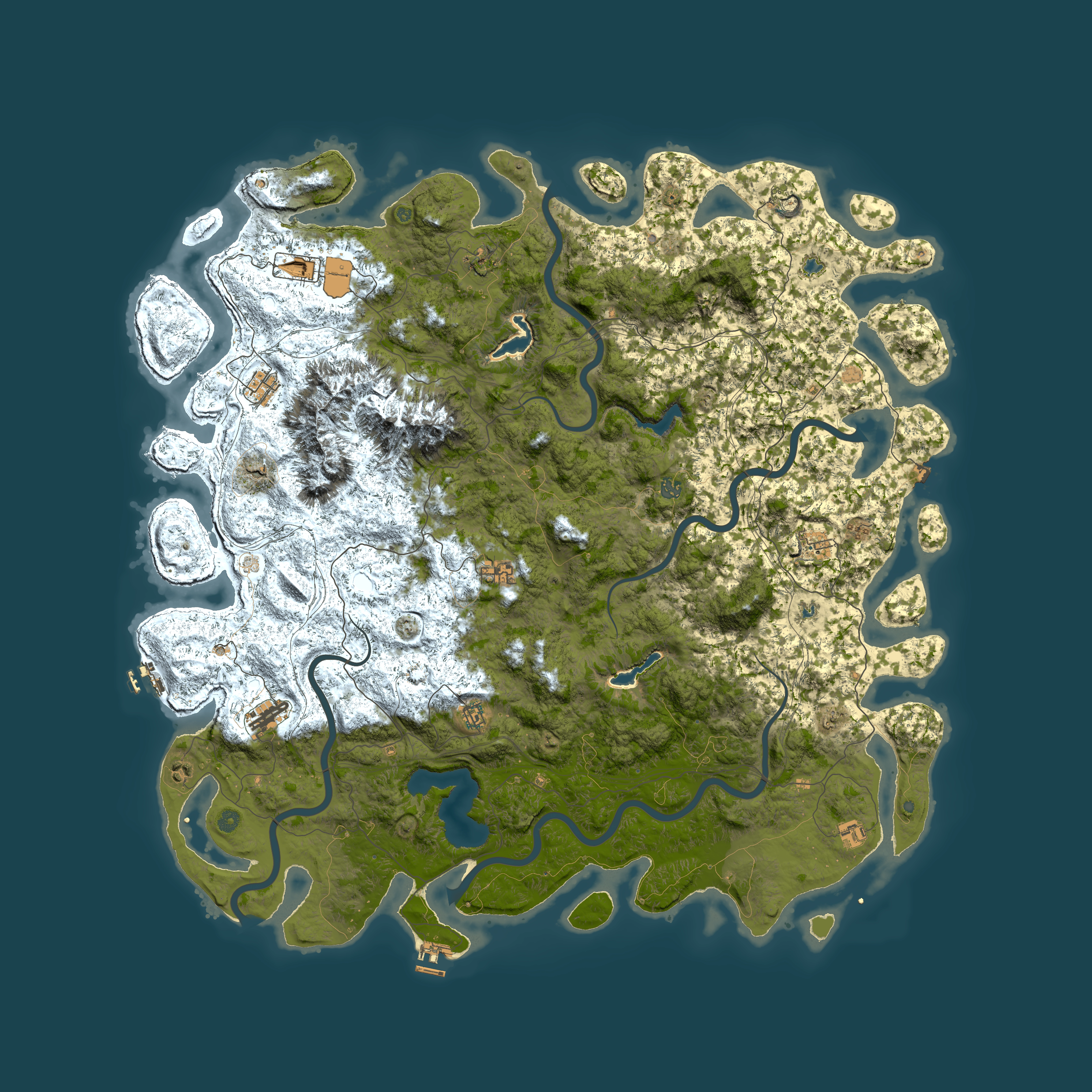 Full top-down render of Rust map seed 1367599331, 5950x5950m