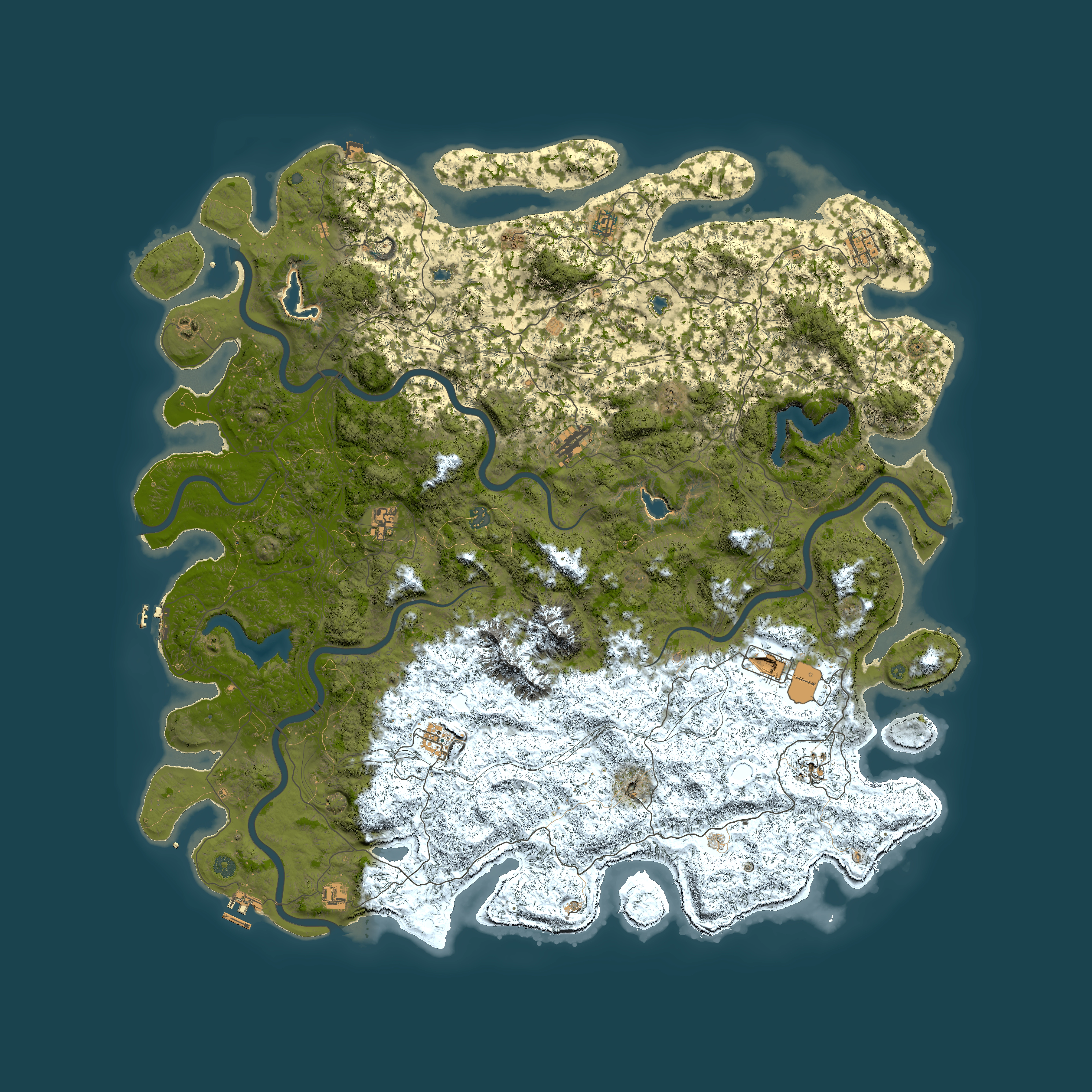Full top-down render of Rust map seed 2124778665, 5950x5950m