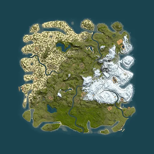 Rust map seed 101034493, 5450x5450m top-down preview