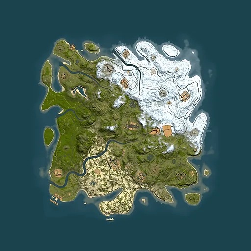 Rust map seed 392745195, 4300x4300m top-down preview