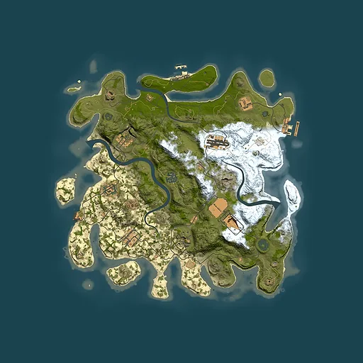 Rust map seed 2099815801, 3700x3700m top-down preview